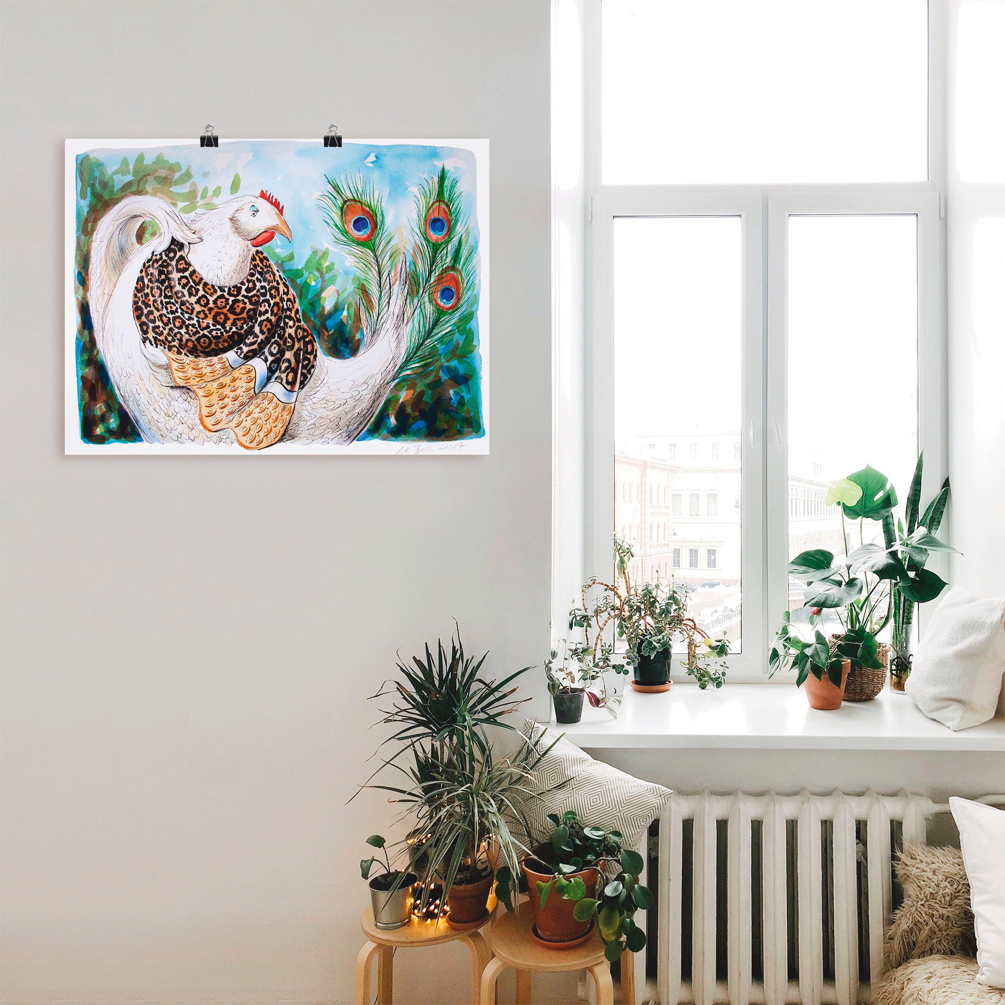 Artland Poster »Eitles Huhn«, Vögel, (1 St.), als Leinwandbild, Wandaufkleber oder Poster in versch. Größen