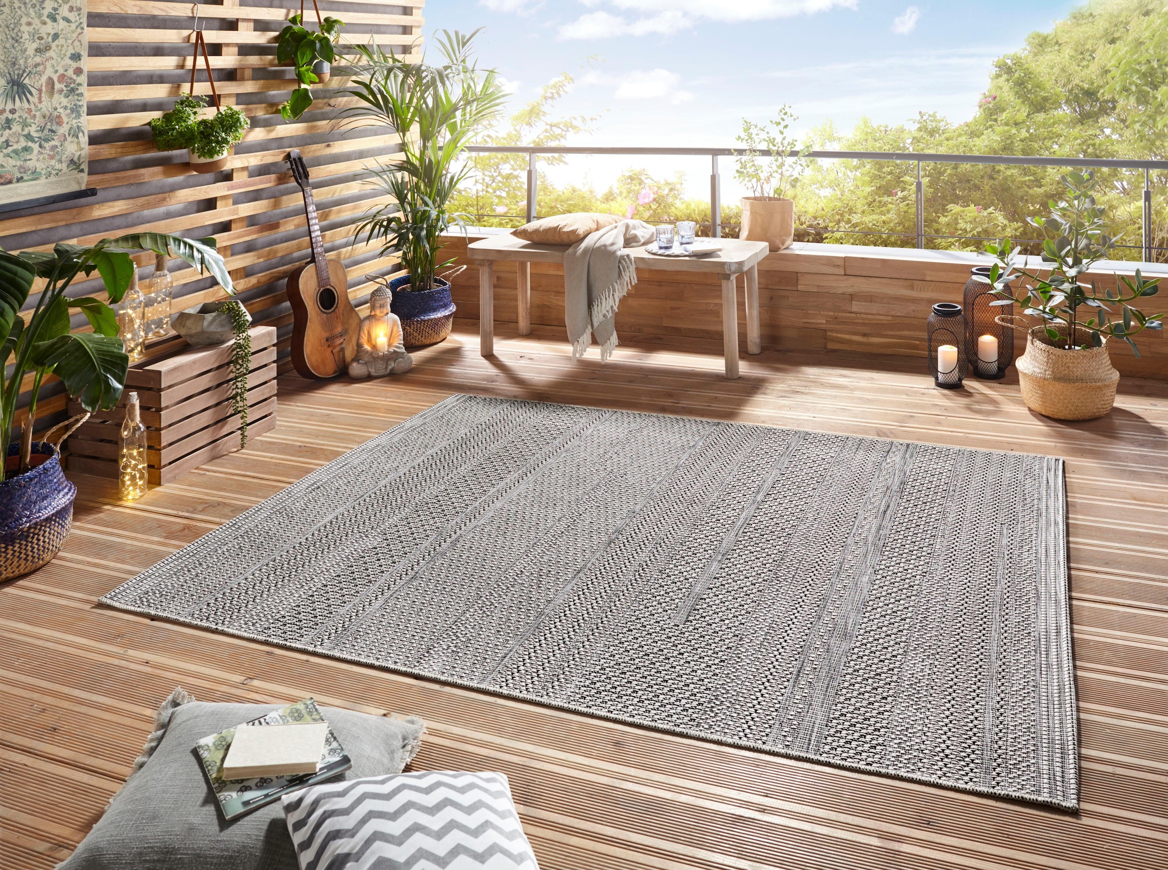 ELLE DECORATION Teppich »Marne«, rechteckig, In-und Outdoor geeignet,  Strapazierfähig und pflegeleicht, Flachgewebe online kaufen