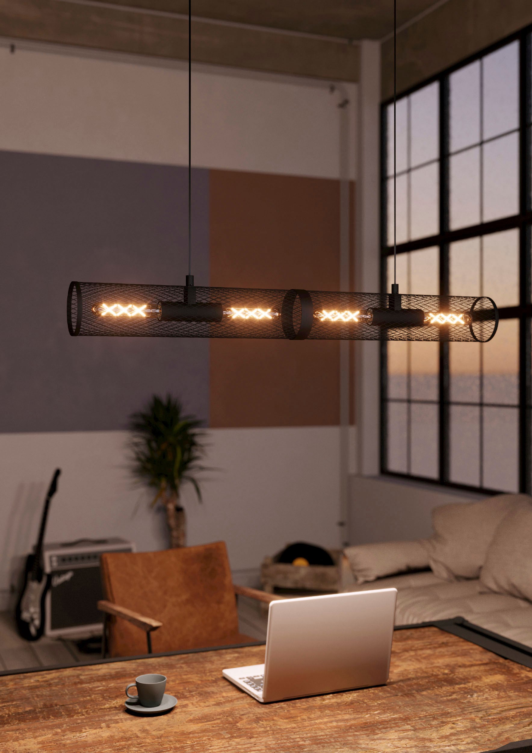 EGLO Hängeleuchte »REDCLIFFE« E27 1 Stk. Hängeleuchte in schwarz aus Stahl  -  exkl. E27 - 40W