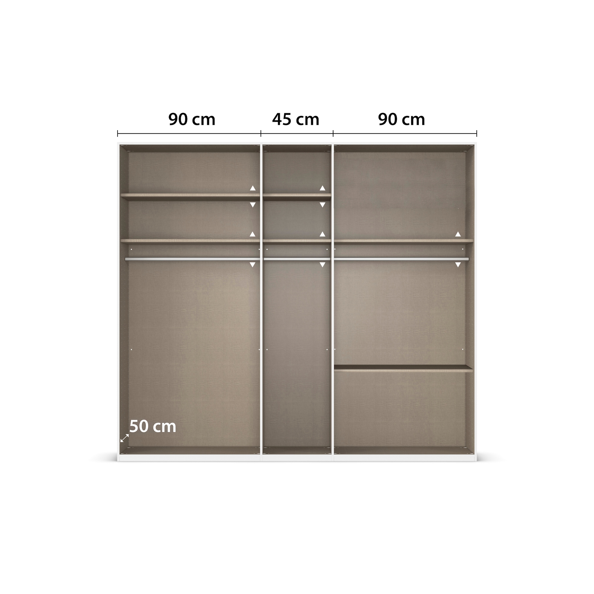 rauch Kleiderschrank »Drehtürenschrank Schrank Garderobe Wäscheschrank Schlafzimmer AVOLA«, (in 3 verschiedenen Ausstattungen BASIC/CLASSIC/PREMIUM), mit hochwertigen Stangengriffen aus Metall in Schwarz MADE IN GERMANY