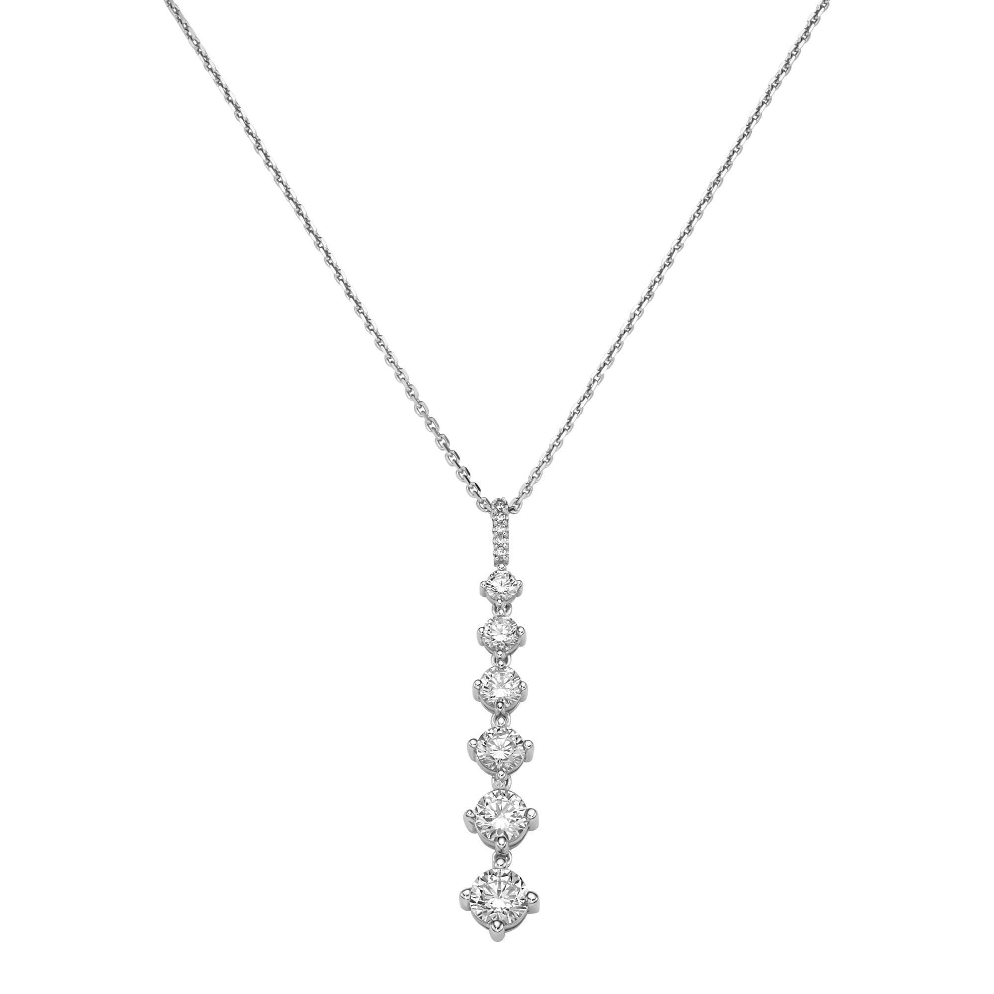 GIORGIO MARTELLO MILANO Kette mit Anhänger »Kette mit Zirkonia oder schwarzem Spinell, Silber 925/-«