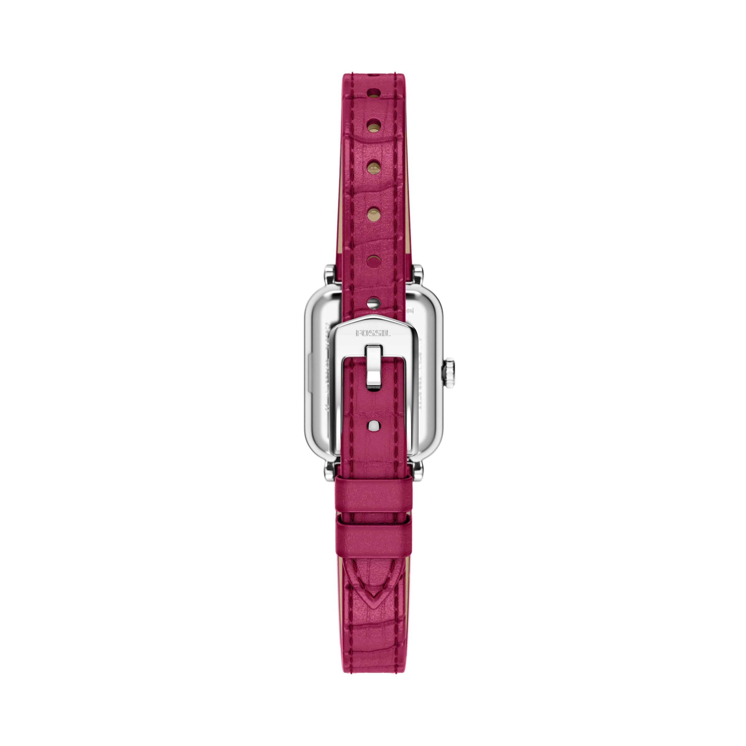 Fossil Quarzuhr »Raquel« Armbanduhr, Damenuhr, Lederarmband, analog, Glassteine