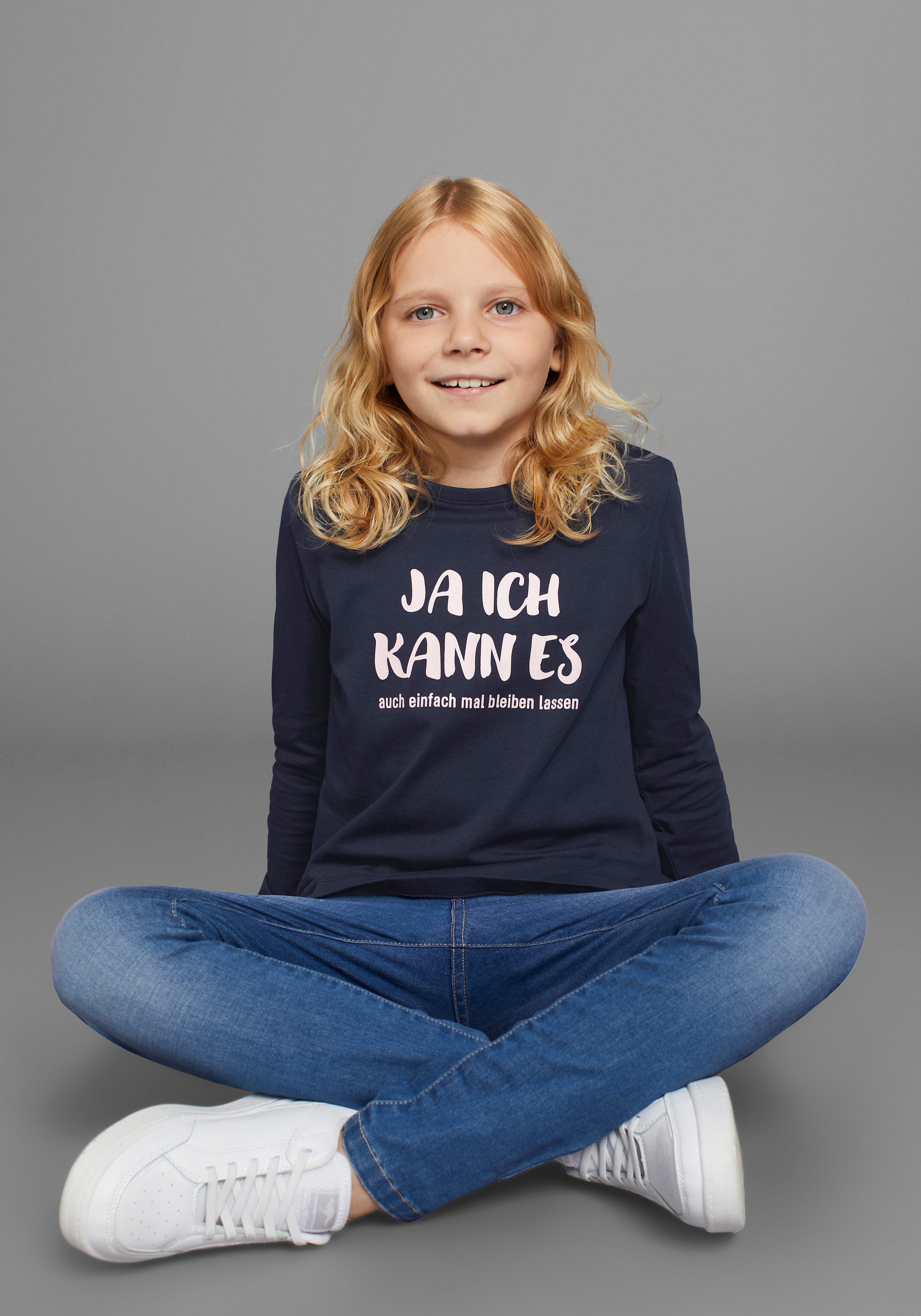 KIDSWORLD Langarmshirt »Ja ich kann es ... - Spruch«, Sprücheshirt für Mädchen