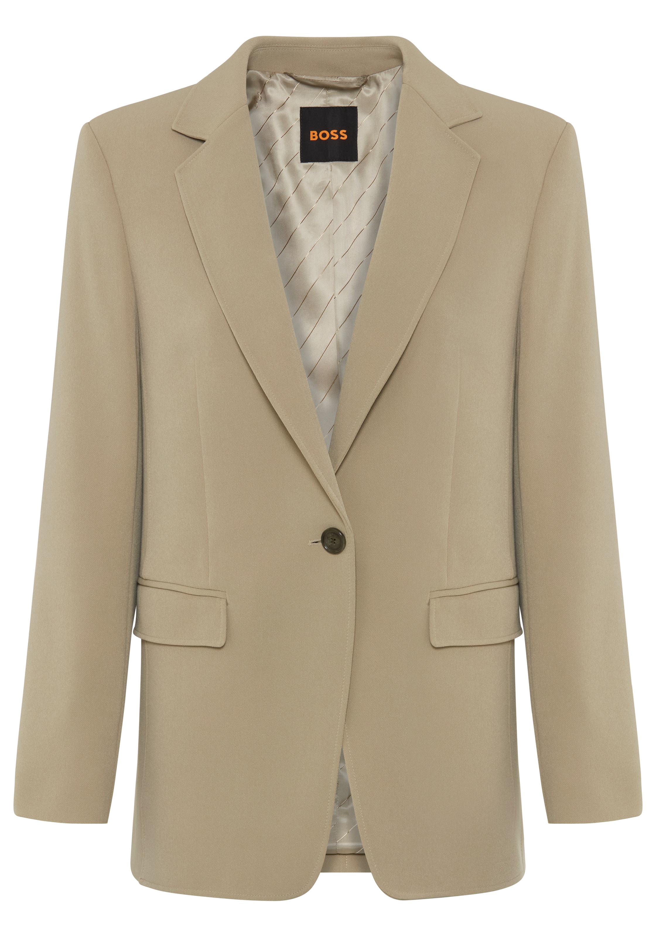 BOSS ORANGE Kurzblazer »Jabla Premium Damenmode« aus knitterarmem Krepp