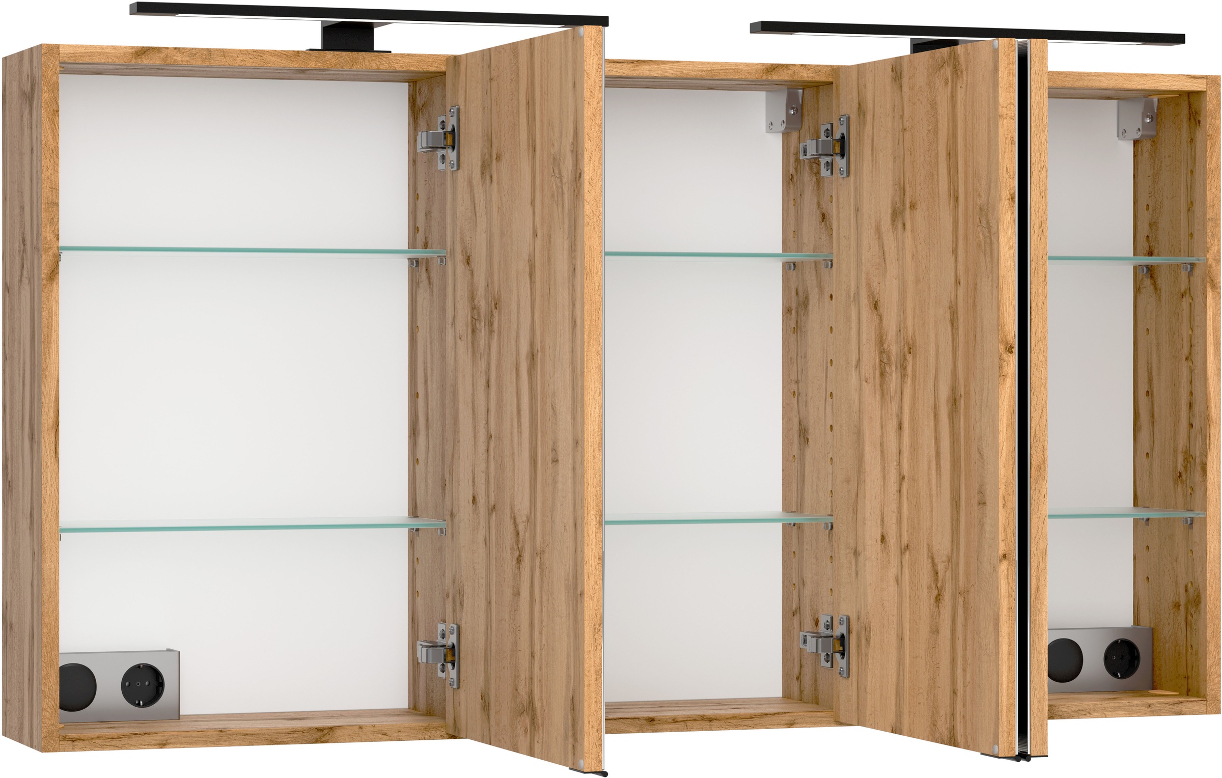welltime Spiegelschrank, Welltime, Breite 120 cm, mittlere Tür reversibel, gedämpft