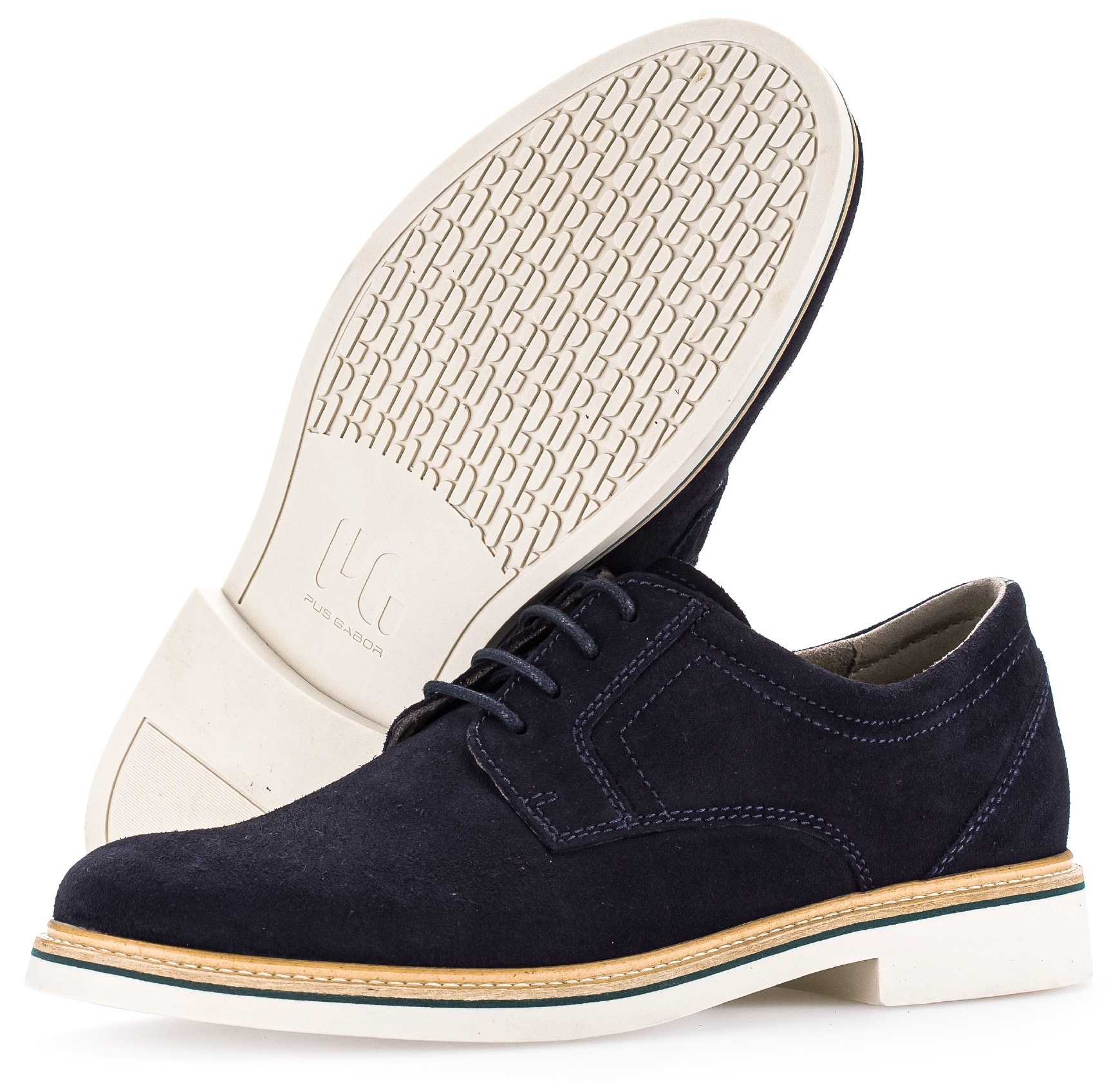 Pius Gabor Schnürschuh  , Blockabsatz, Businessschuh, Halbschuh mit Ziernähten, G-Weite