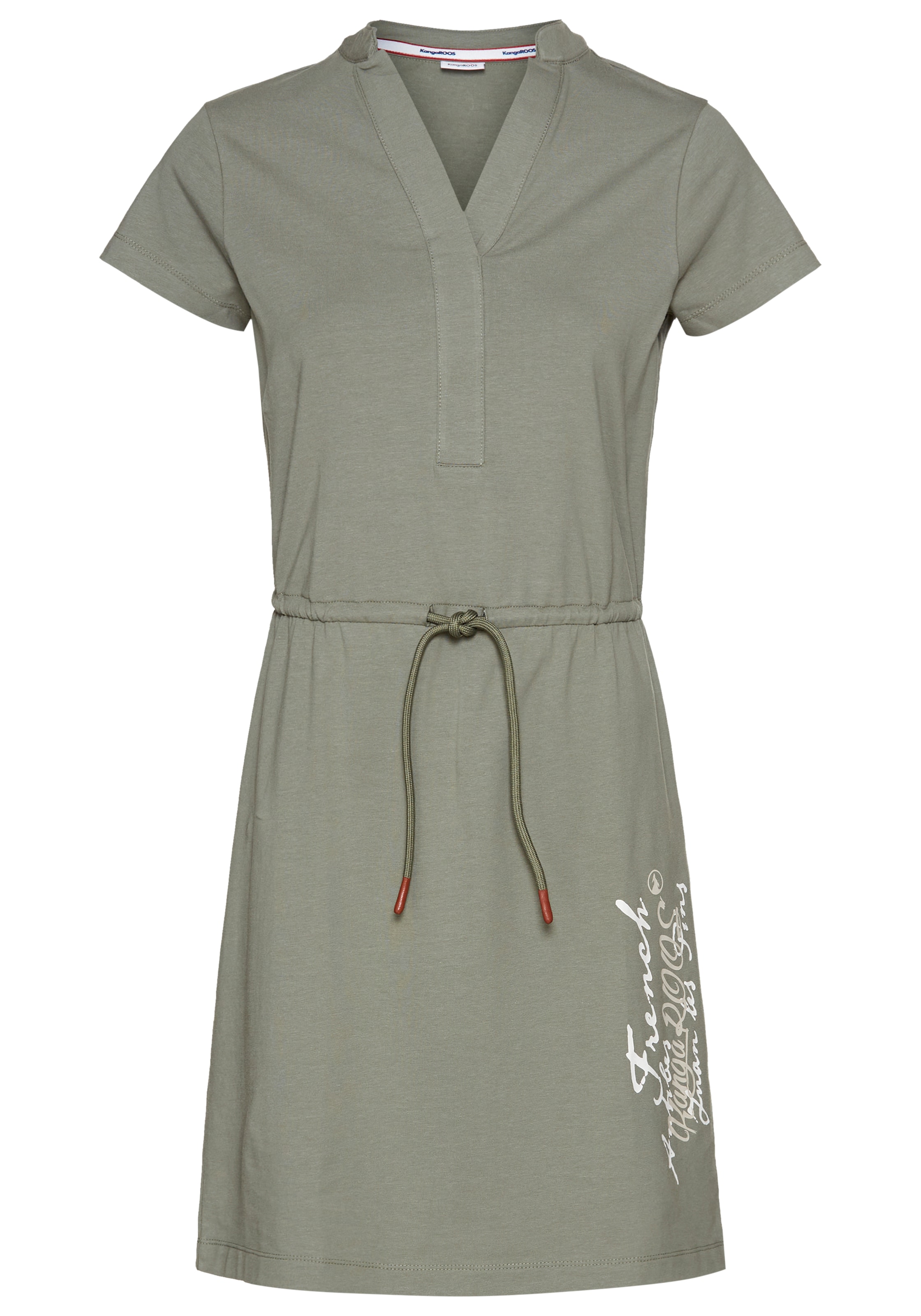 KangaROOS Jerseykleid, im sportlichen Look, mit Print und Bindeband in der Taille