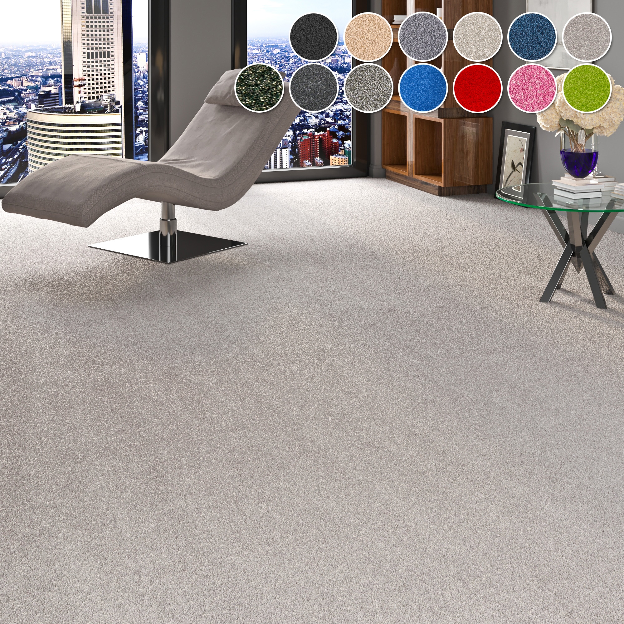 OTTO home Teppichboden "Zephyra, Schlinge, Gesamthöhe 8 mm, Made in Netherlands" rechteckig Uni Farben, Breite 400 cm, strapazierfähig, Wohnzimmer, Schlafzimmer
