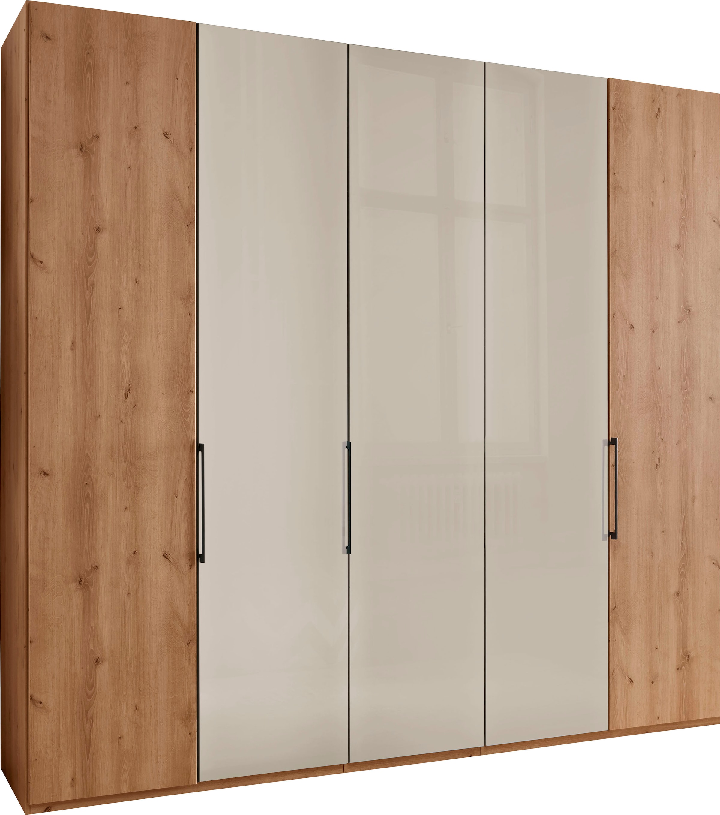 WIEMANN Drehtürenschrank »Monaco« mit Teil-Glasfront sowie hochwertige Beschläge inkl. Türdämpfung