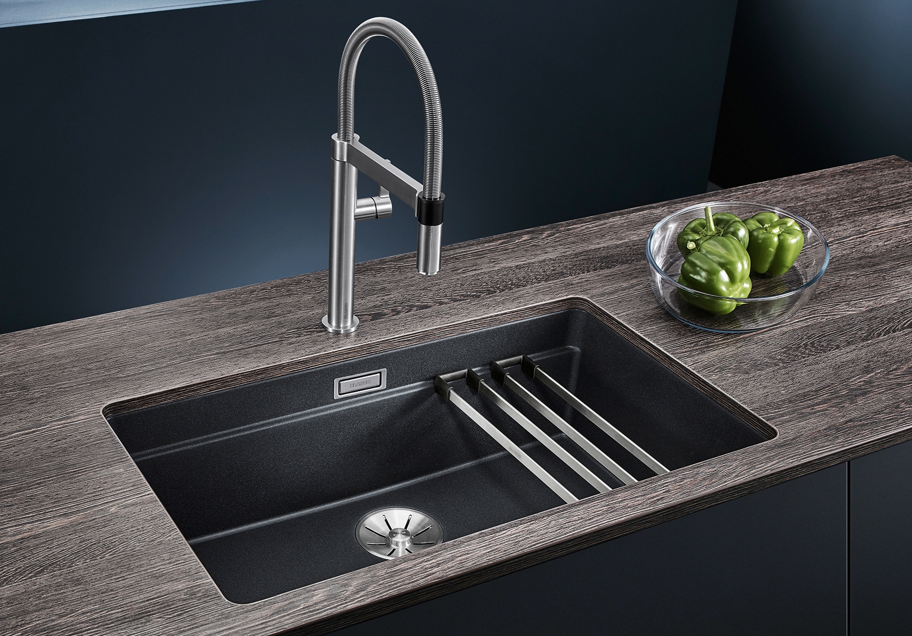 Blanco Granitspüle »ETAGON 700-U« 1 Stk. tlg. inklusive 2 Gratis ETAGON-Schienen aus Edelstahl