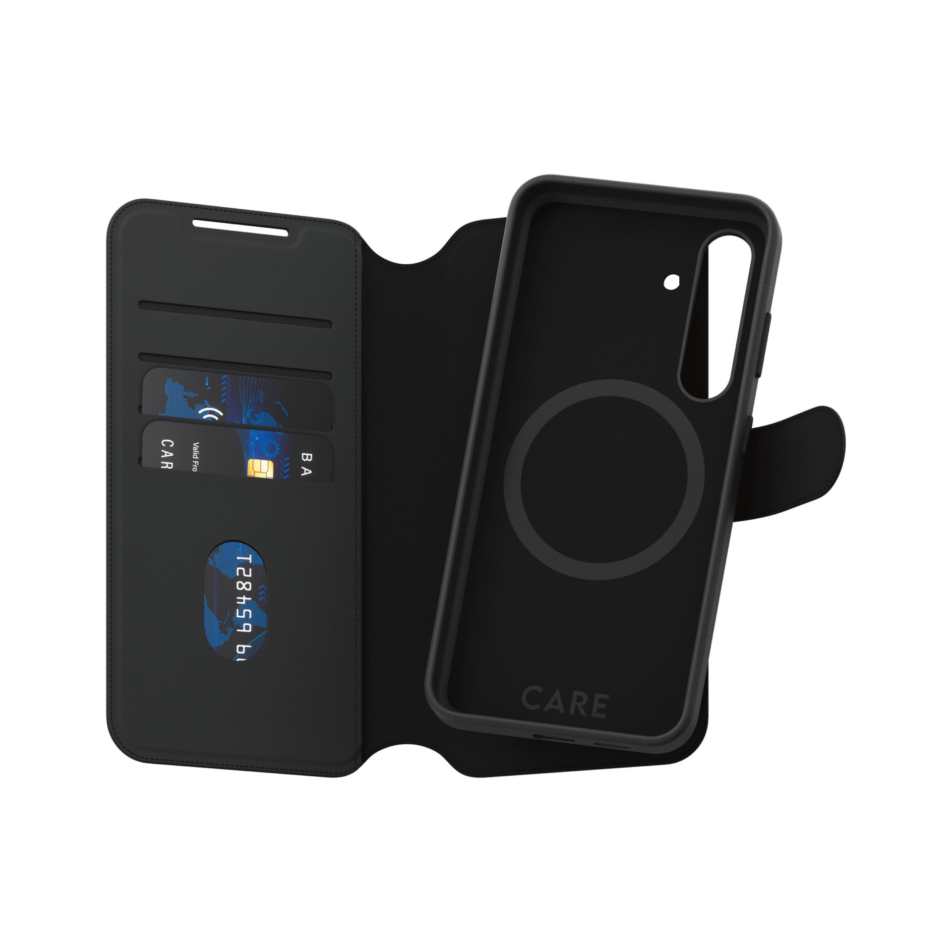 CARE by PanzerGlass Handyhülle »Magnetic QI Tango Two-in-One Wallet Case für Samsung Galaxy S25«, Backcover, Schutzhülle, Handyschutzhülle, Case, Schutzcase, stoßfest