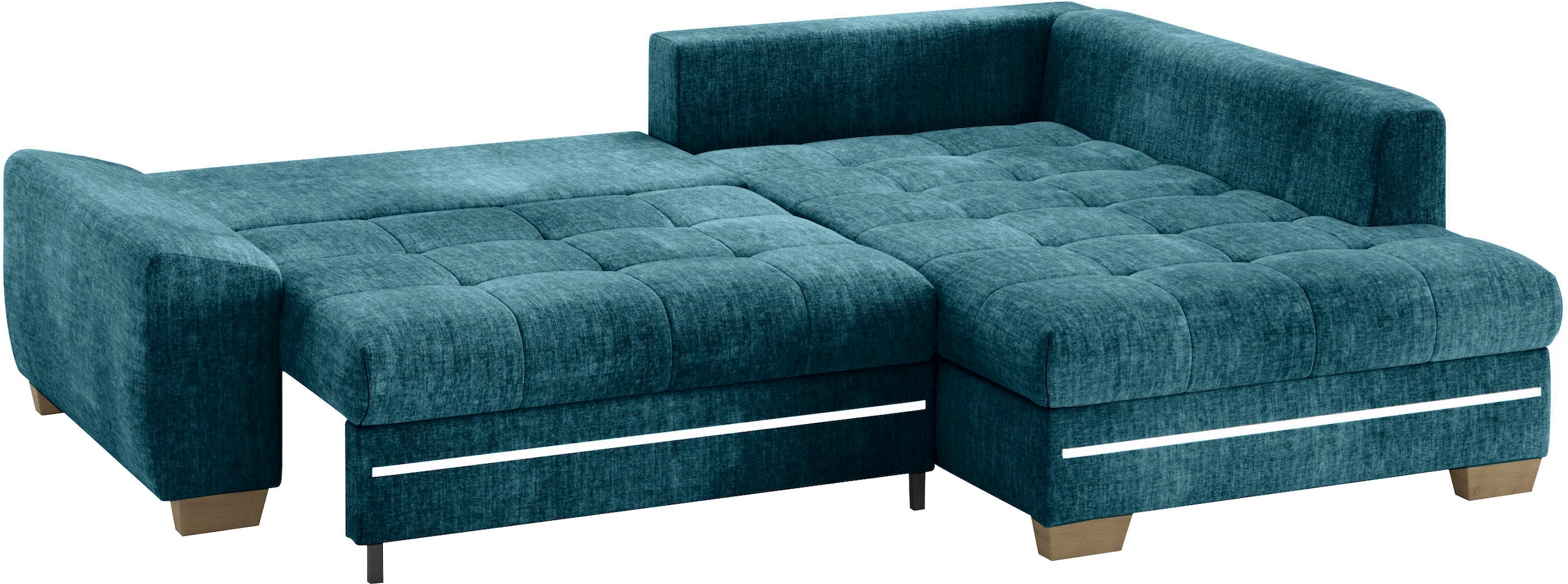 Mr. Couch Ecksofa »Nikita II, L-Form«, mit Kaltschaum, RGB-LED Beleuchtung, wahlweise mit Bett, Bettkasten