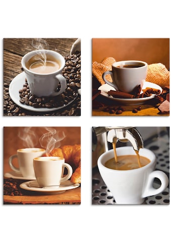 Leinwandbild »Kaffee Bilder«, Getränke, (4 St.)