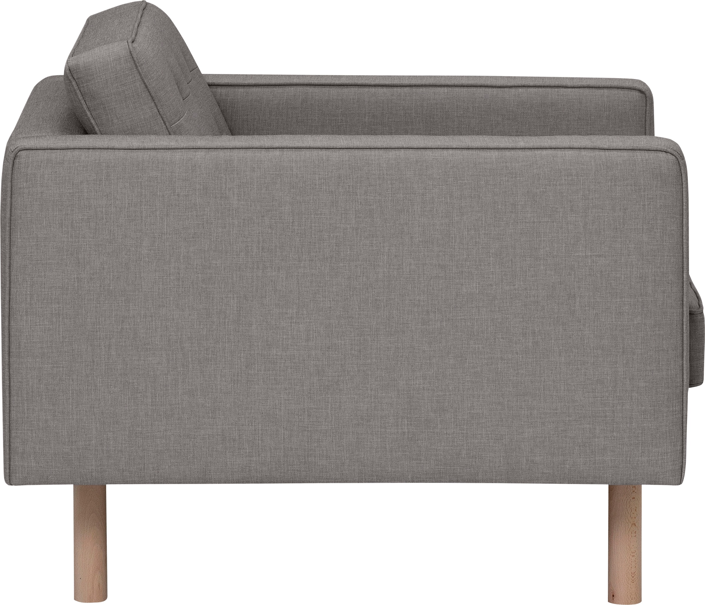 GEPADE Loungesessel »Clubsessel und Designsessel mit aufwendiger Rücken- und Sitzoptik,«, mit buchefarbenen Holzfüße