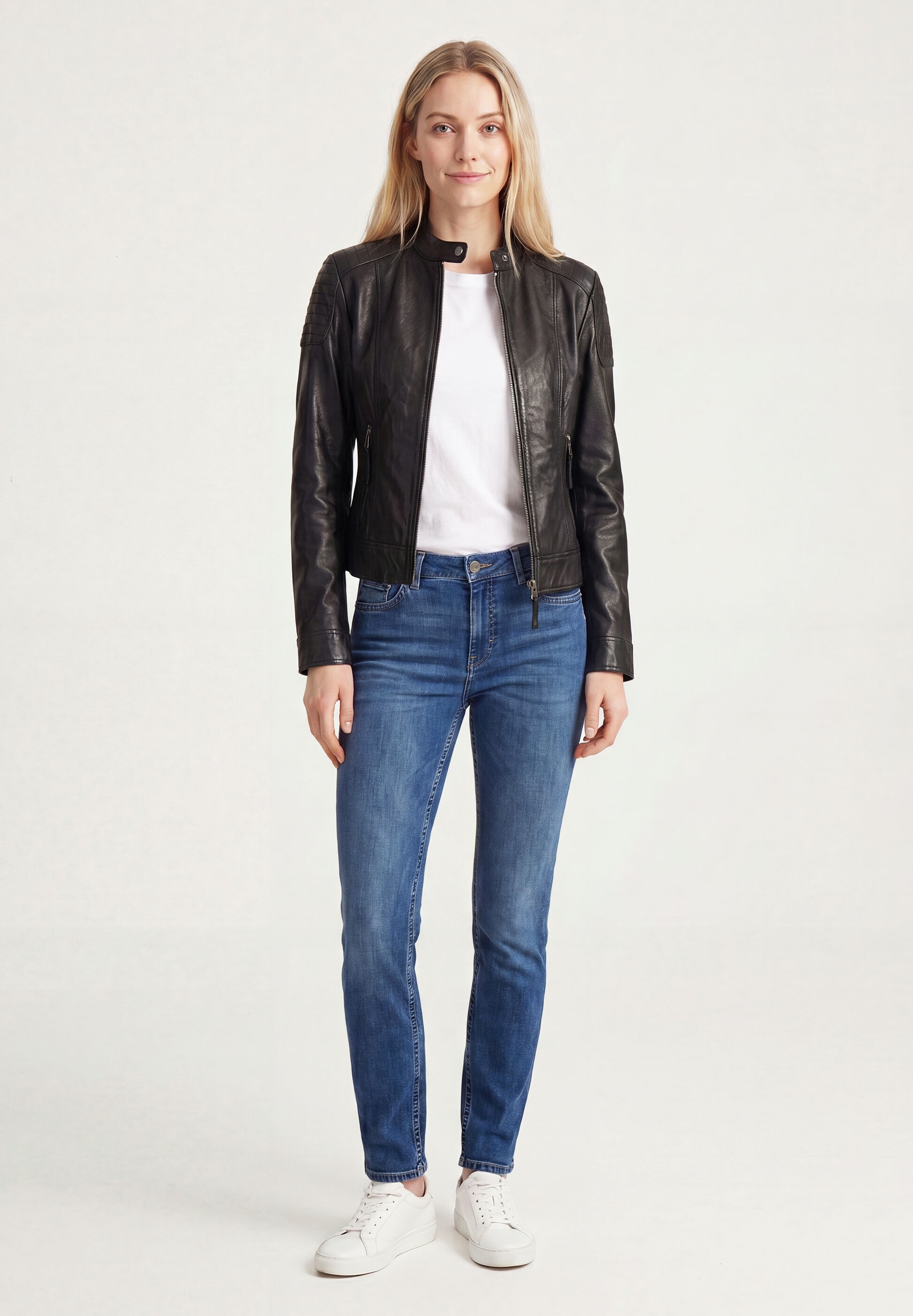 Apple of Eden Lederjacke »Apple of Eden Lederjacke« ohne Kapuze taillierte Schnittform
