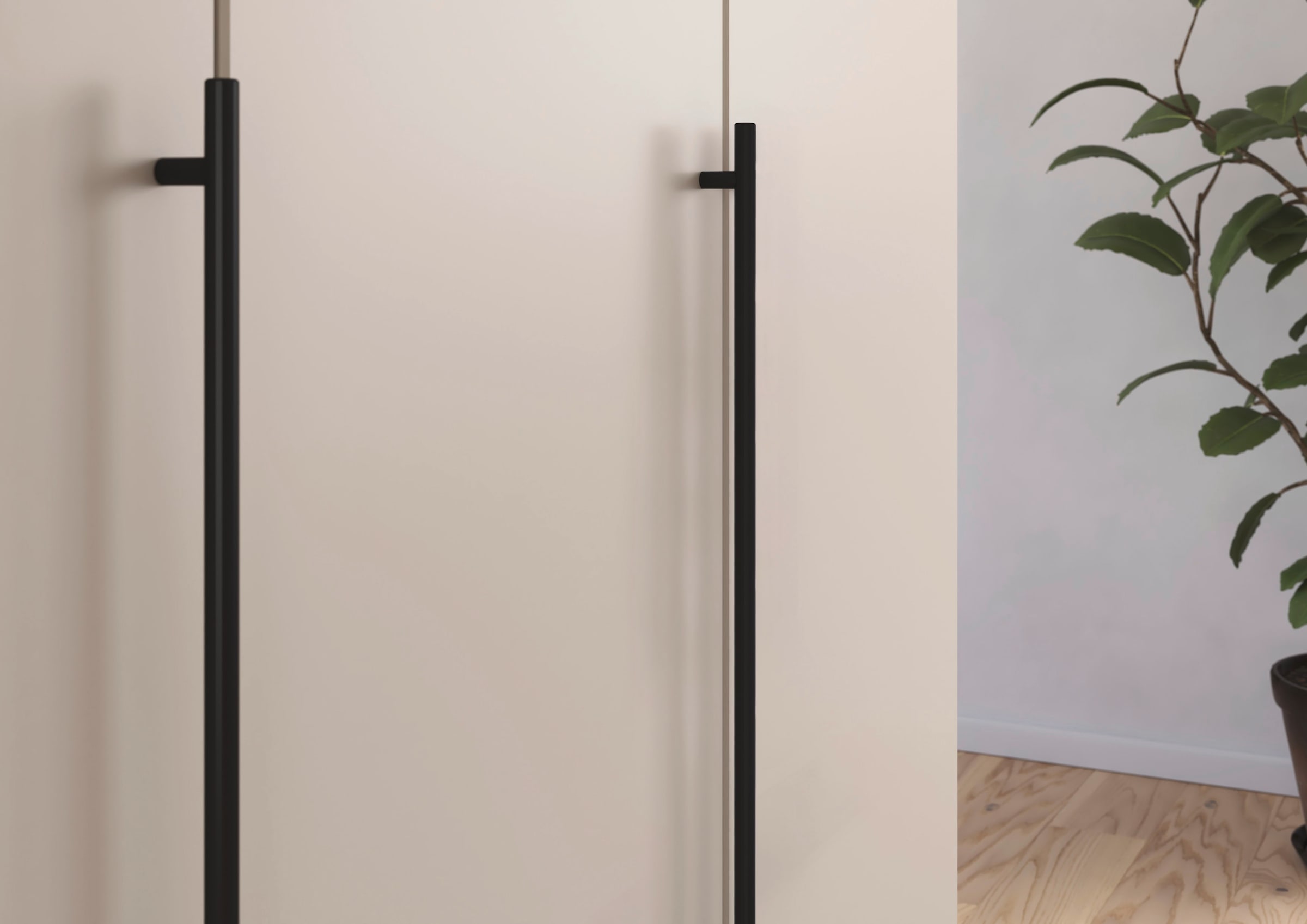 rauch Kleiderschrank »Drehtürenschrank Schrank Garderobe Wäscheschrank Schlafzimmer AVOLA«, (in 3 verschiedenen Ausstattungen BASIC/CLASSIC/PREMIUM), mit hochwertigen Stangengriffen in Schwarz aus Metall MADE IN GERMANY