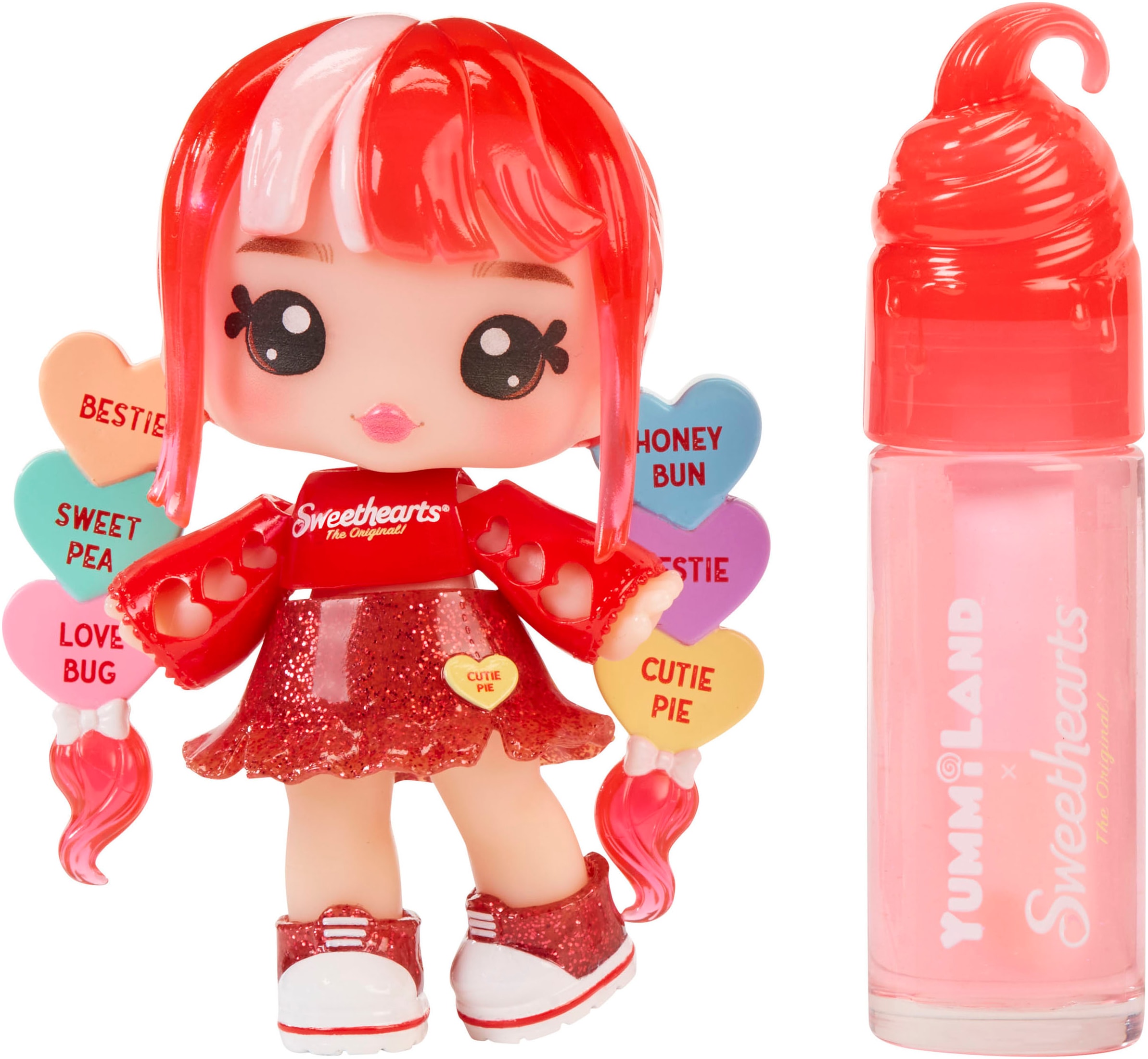 YUMMILAND Minipuppe »Yummiland Sweet Lip Gloss-Ruby Hearts« inklusive Schlüsselanhänger
