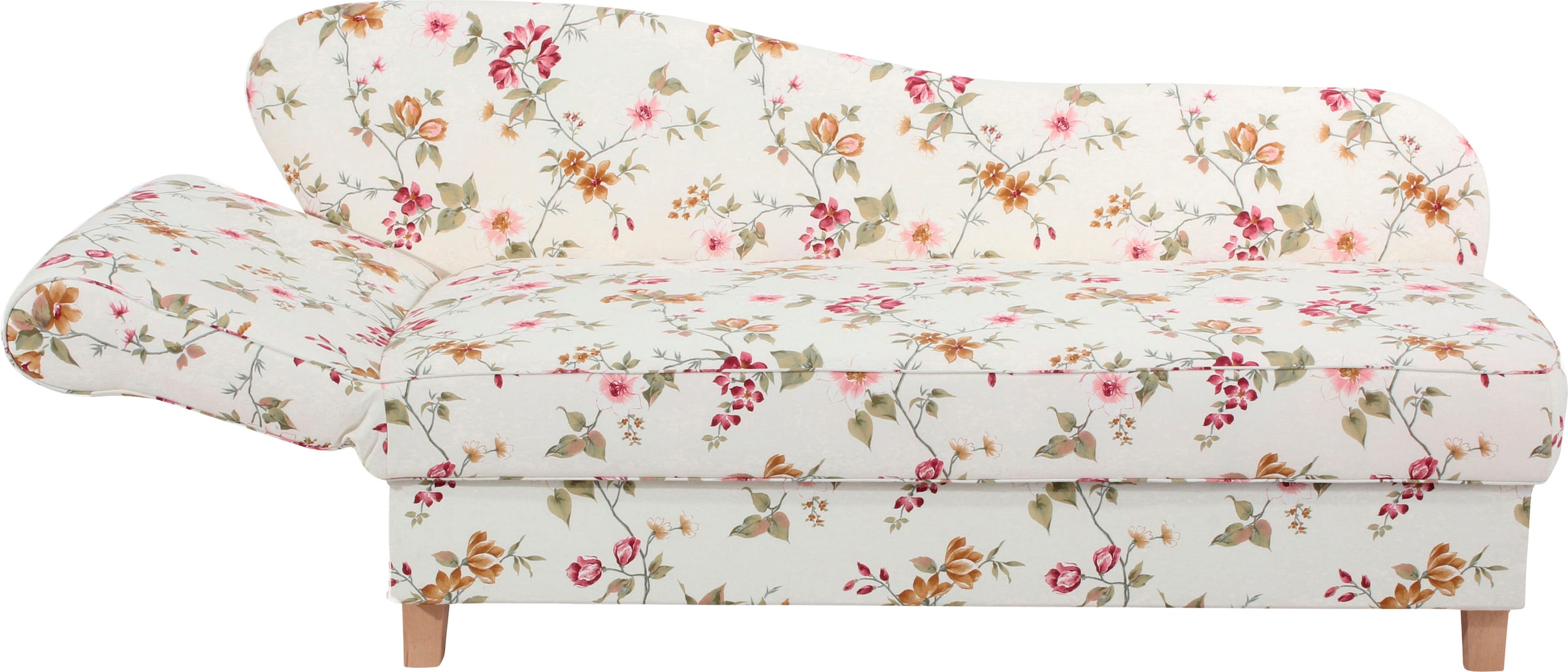 Max Winzer® Recamiere »Saturn mit verstellbarer Armlehne für hohen Sitz- und Relaxkomfort«, Armlehne links oder rechts, mit Blumenmuster, inkusive 4 Kissen