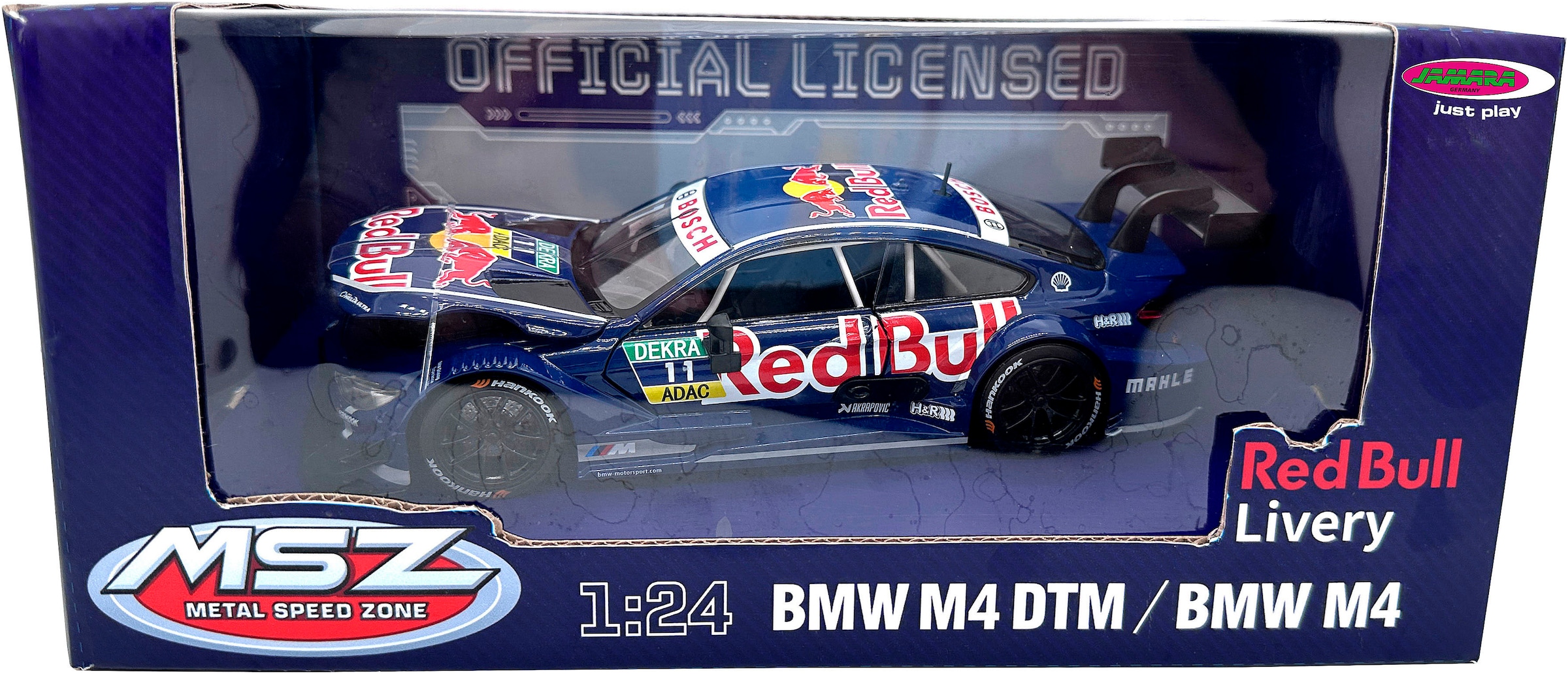 Jamara Spielzeug-Auto »Diecast,  BMW M4 DTM blau inklusive Batterien« LED Licht; Maßstab 1:24