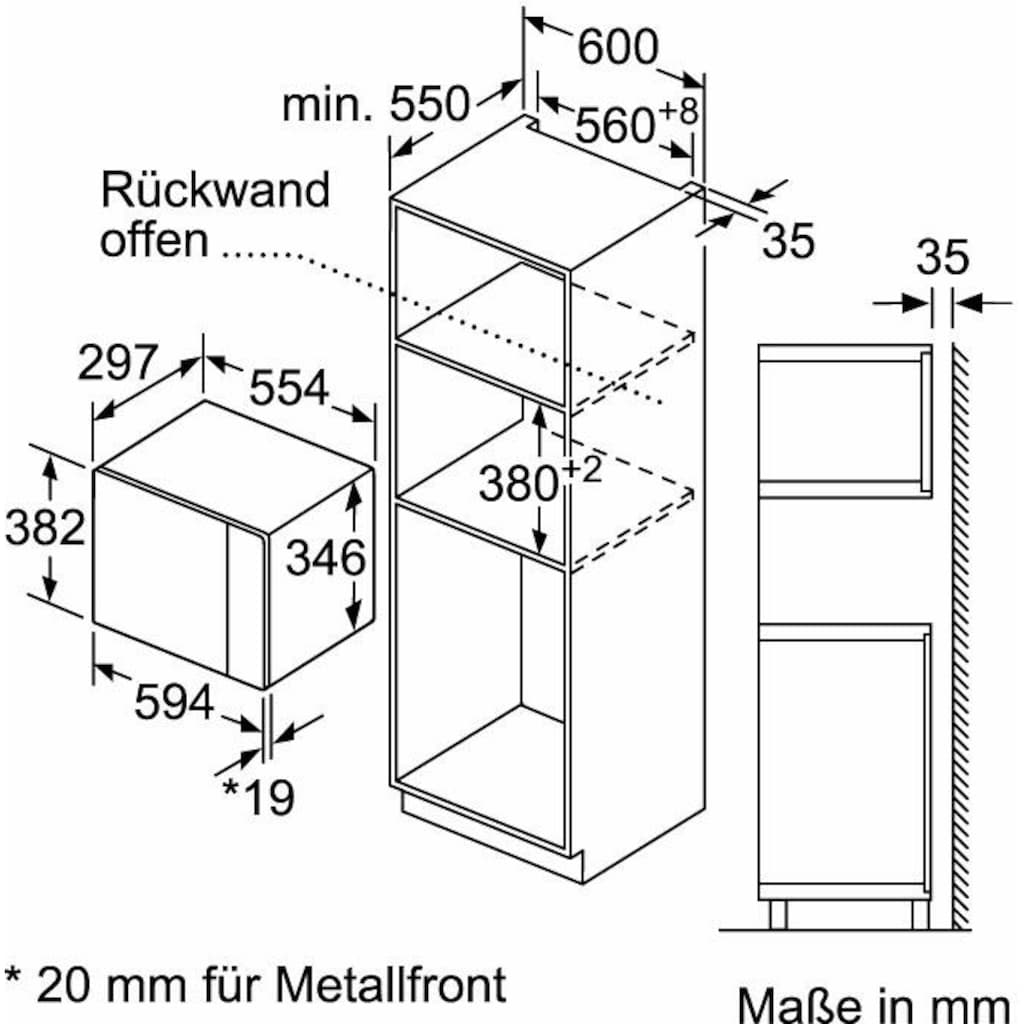 NEFF Einbau-Mikrowelle »N 50 HLAWD23N0«, Mikrowelle, 800 W