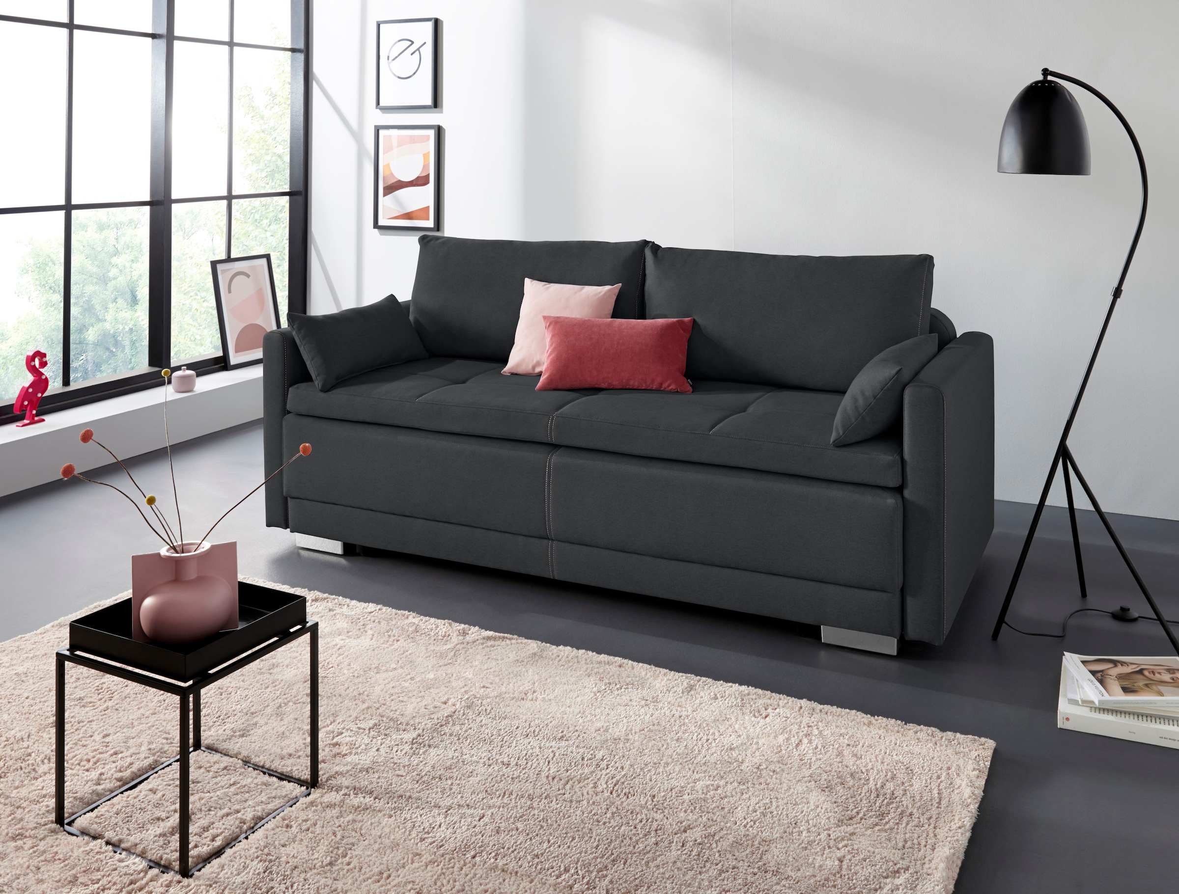 INOSIGN Schlafsofa »Berlin«, mit Boxspringaufbau, Bettfunktion & Bettkasten, Dauerschlafsofa