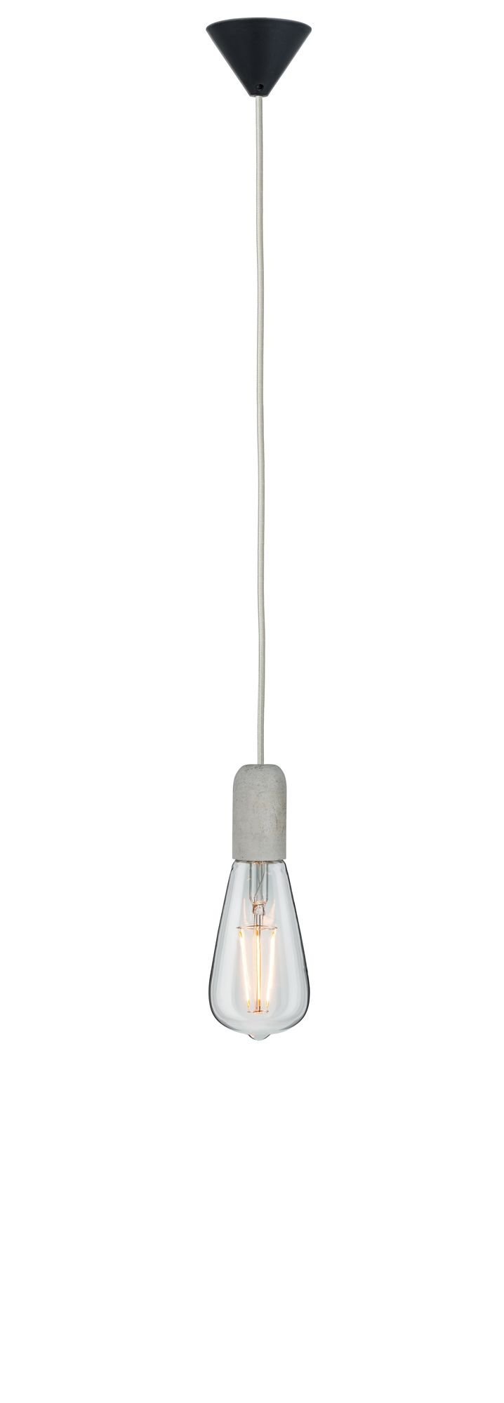 Paulmann Pendelleuchte »Neordic Jano max. 1x60W Grau/Schwarz 230V Beton/Kunststoff«, 1 flammig, Leuchtmittel E27 | ohne Leuchtmittel, E27