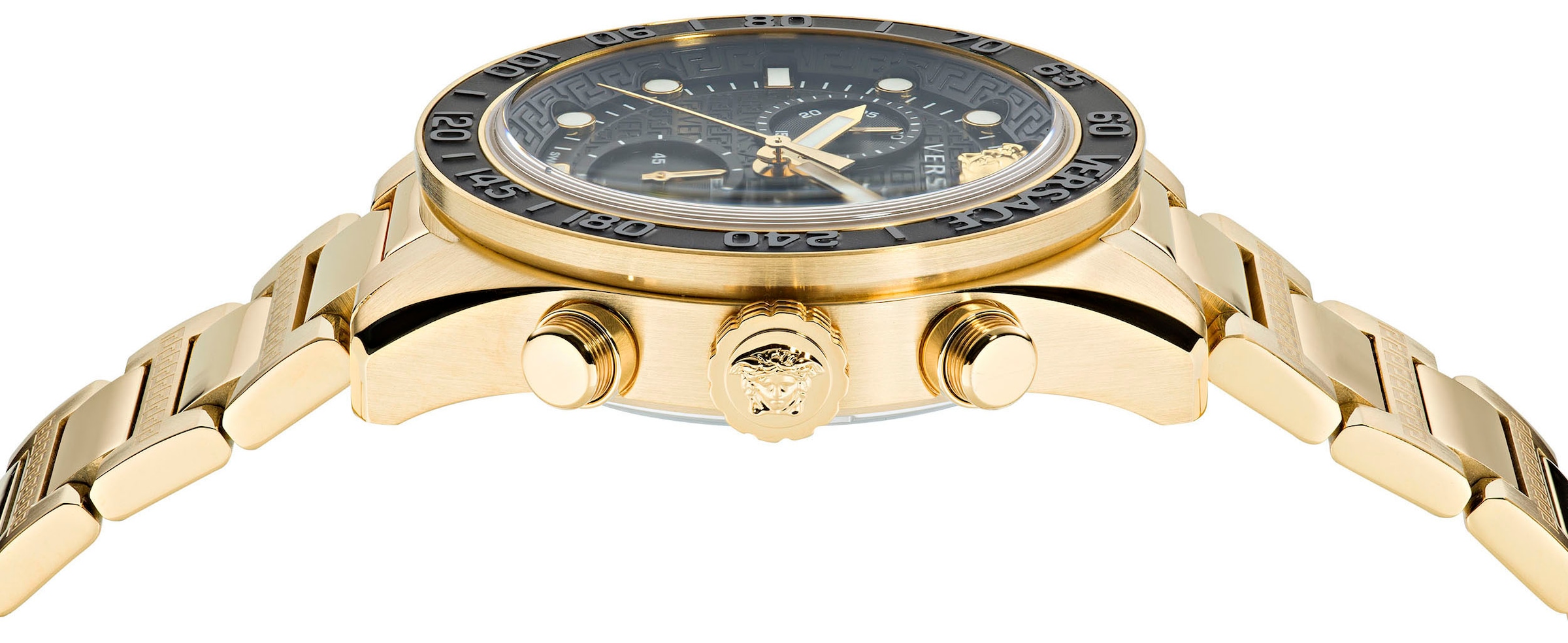 Versace Chronograph »GRECA DOME CHRONO«, Quarzuhr, Armbanduhr, Herrenuhr, Saphirglas, Stoppfunktion, Swiss Made
