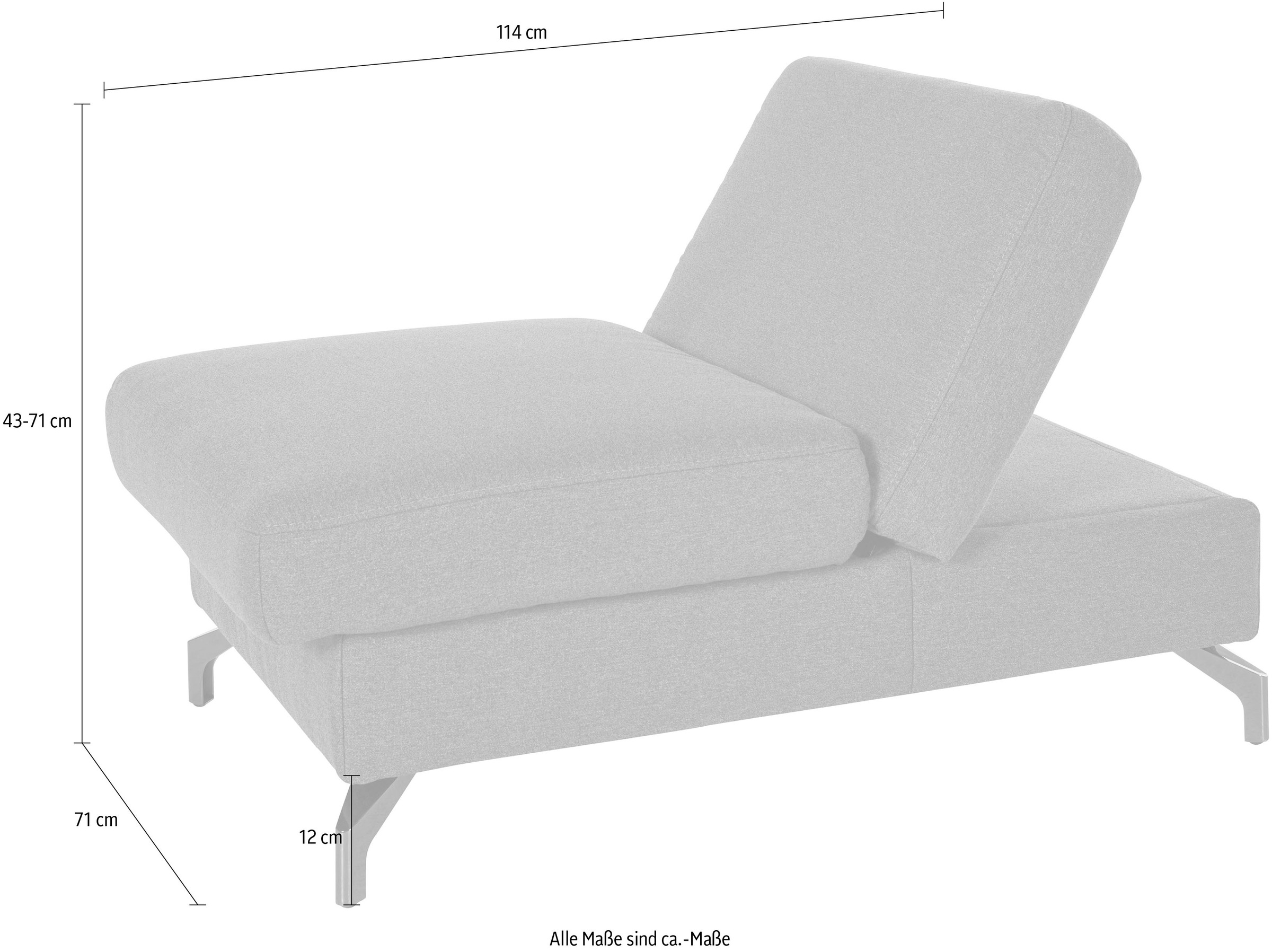 sit&more Hocker »Percy« Fußhöhe 12 cm, mit Klappfunktion, wahlweise in 2 Fußfarben