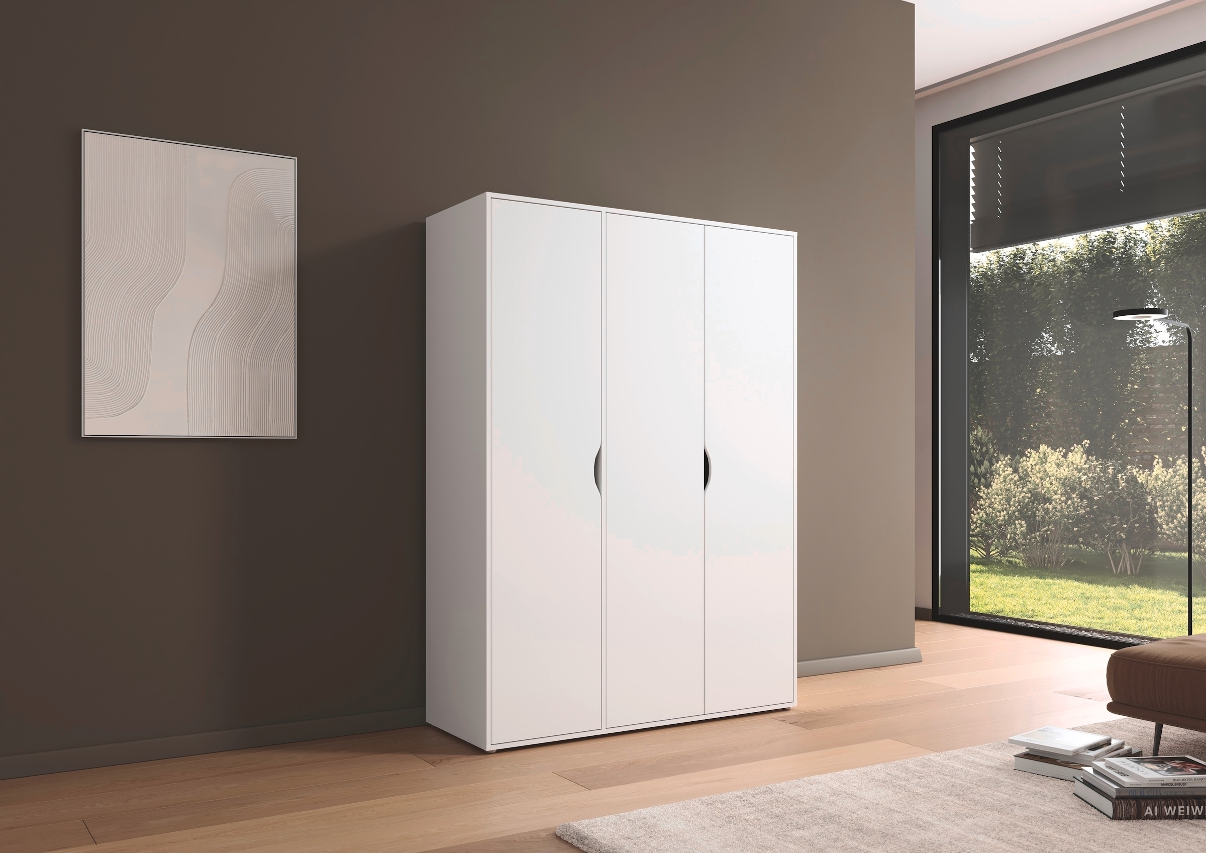 rauch Drehtürenschrank »Kleiderschrank Schrank Garderobe Wäscheschrank NARAI viel Stauraum« in 3 verschiedenen Ausstattungen BASIC/CLASSIC/PREMIUM,  Griffausfräsungen für eine grifflose Optik TOPSELLER MADE IN GERMANY