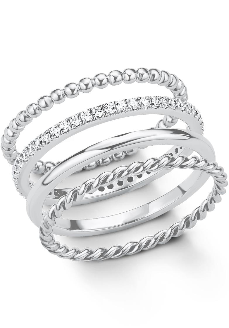 Ring-Set »2015038«, (Set, 4 tlg.), mit Zirkonia (synth.)