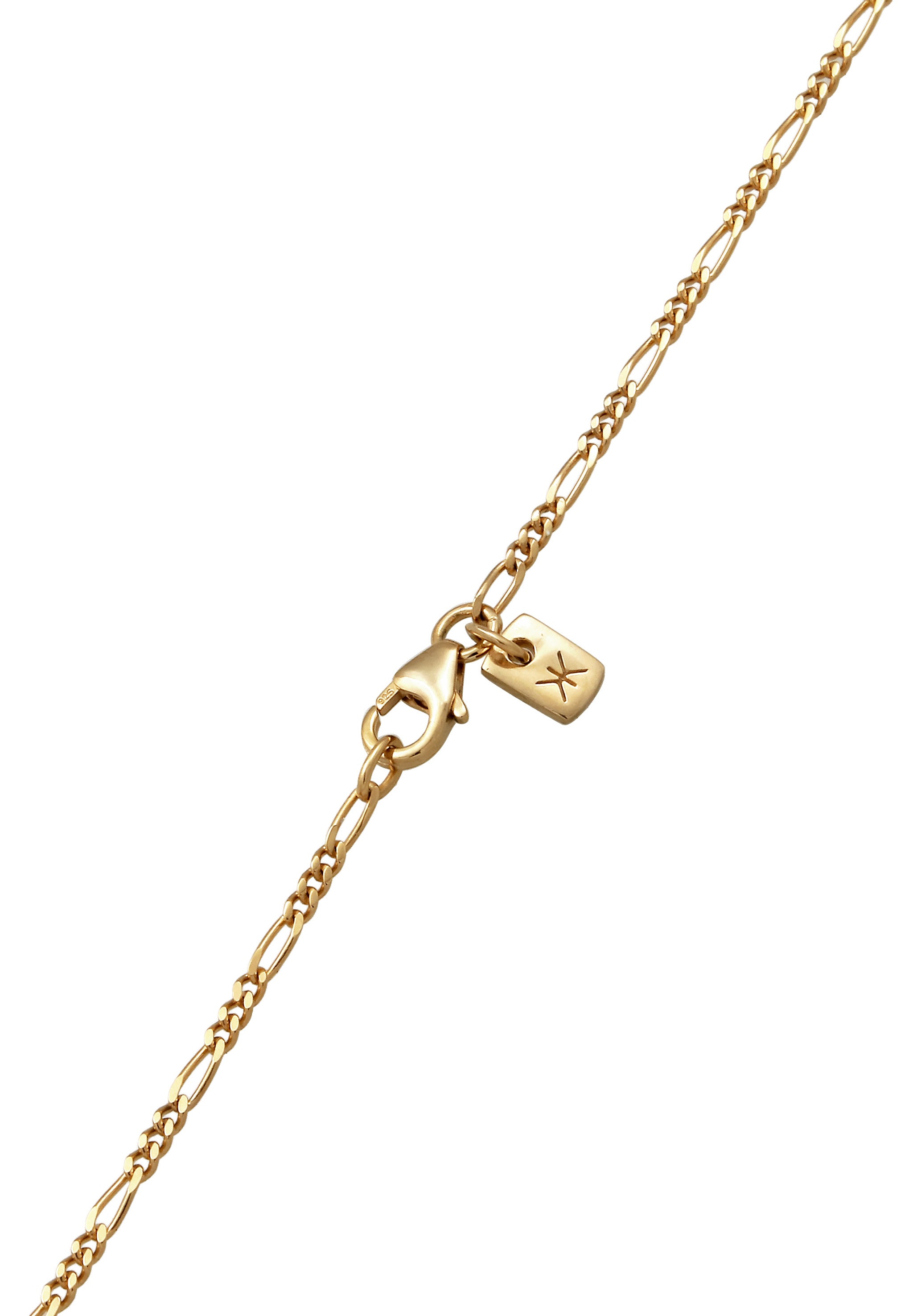 Kuzzoi Kette mit Anhänger »Halskette Topas Stern Rechteck 925 Sterling Silber vergoldet«