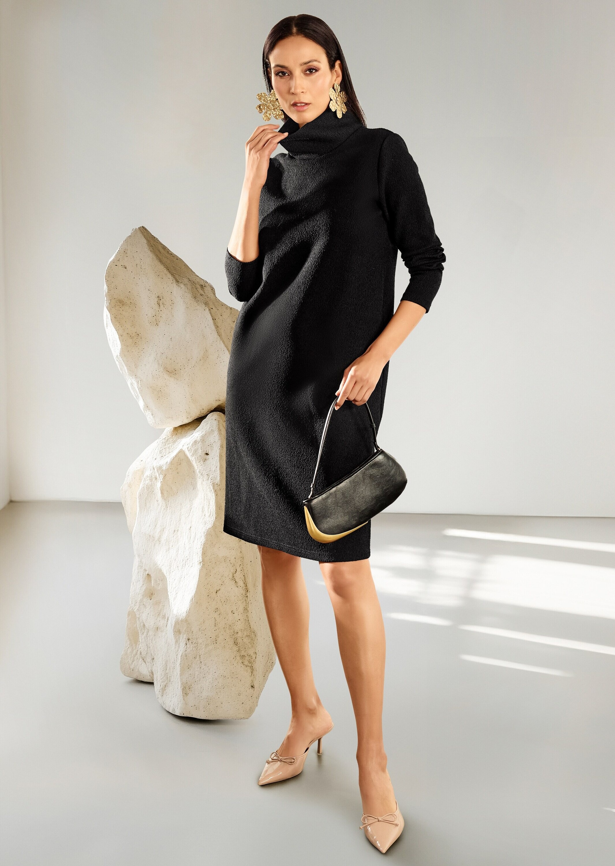 MADELEINE Sommerkleid »Etuikleid Elegantes Businesskleid mit Stehkragen« Stehkragen