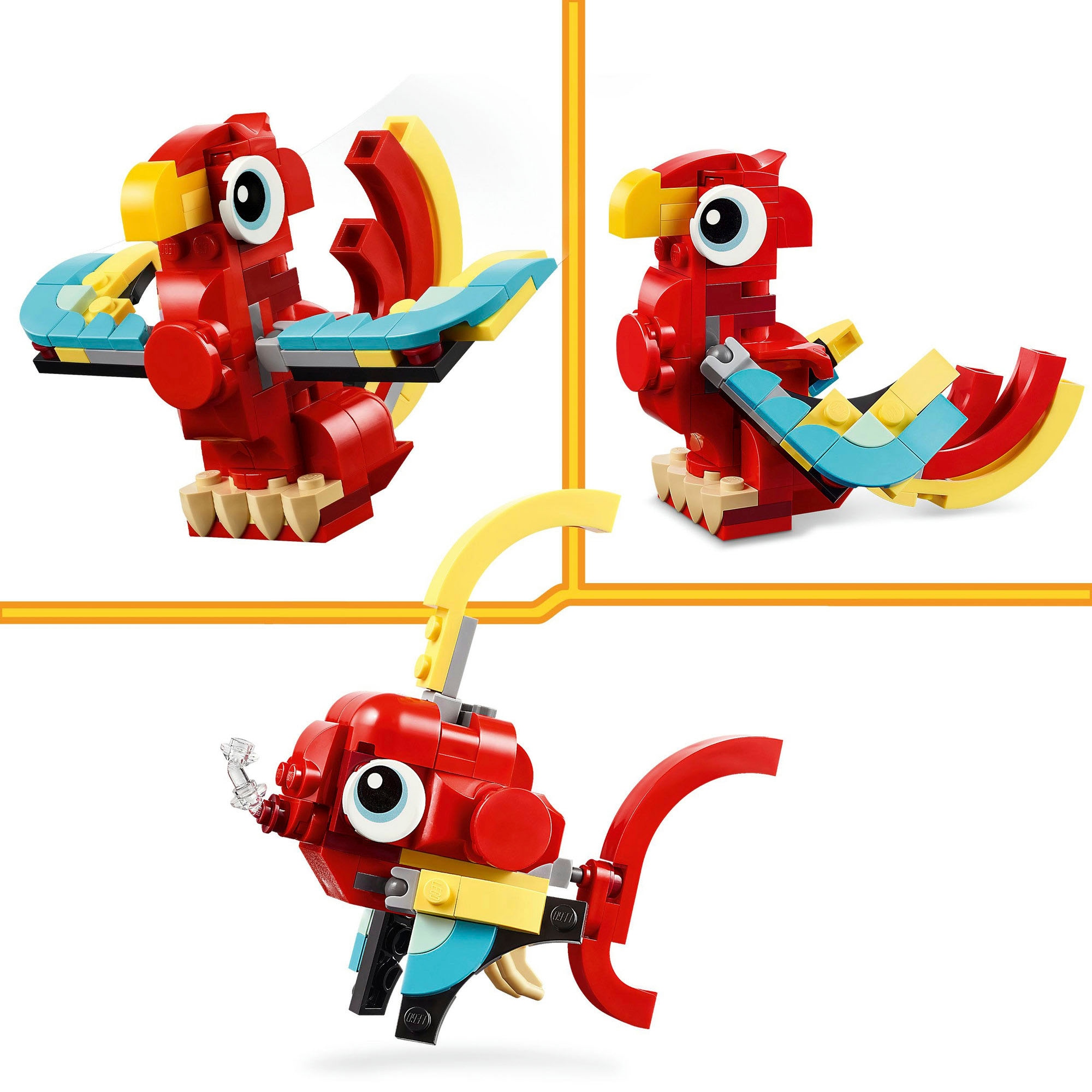 LEGO® Konstruktionsspielsteine »Roter Drache (31145), LEGO Creator 3in1«, (149 St.), Made in Europe