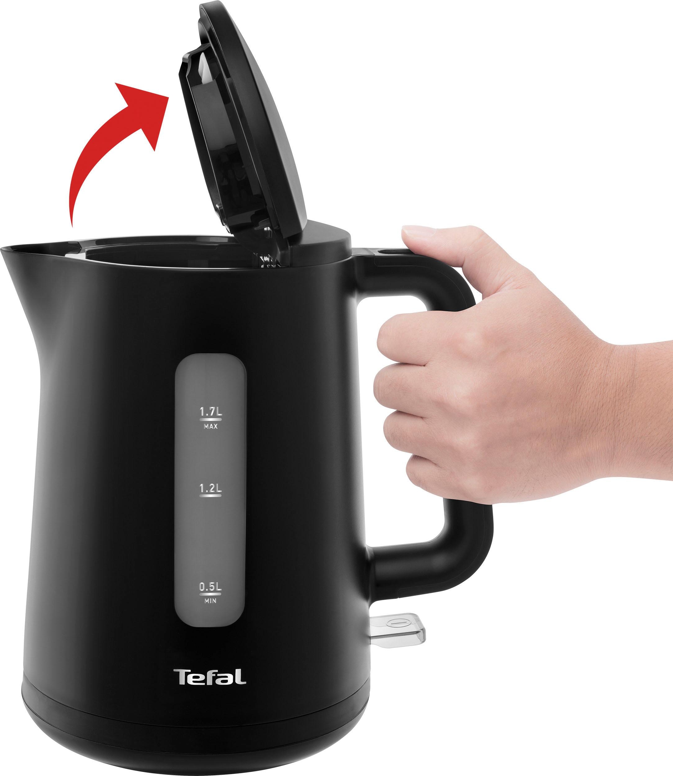 Tefal Wasserkocher »KO2008 Principio Select«, 1,7 l, 2400 W, Automatischer Ein-/Ausschalter, Antikalk-Filter, schwarz Matt