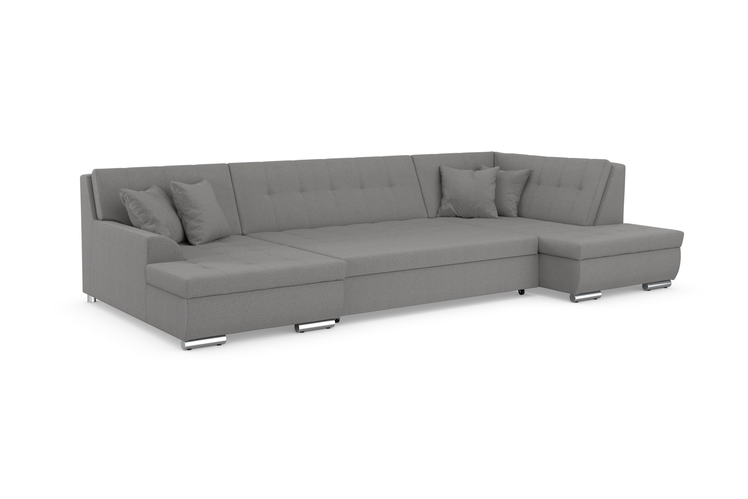 DOMO collection Wohnlandschaft »Treviso incl. Zierkissen, moderne Steppung, XXL: B/T/H: 364/201/83 cm«, wahlweise mit Bettfunktion, in vielen Bezugsarten auch in Cord U-Form