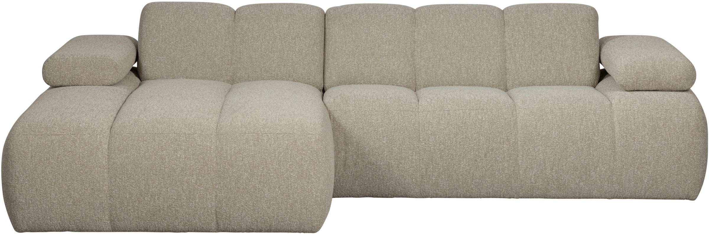 WOOOD Chaiselongue »Mojo Bouclé-Bezug mit verstellbarer Armlehne, H 74 x B 284 x T 160 cm« Tragkraft 360 kg, Maximale Verschleißfestigkeit, Pfleiglicht