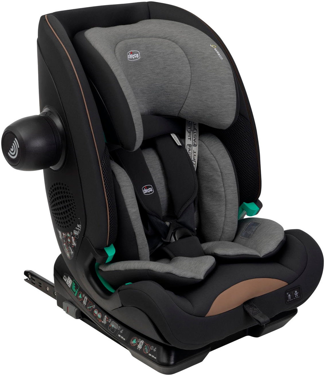 Chicco Autokindersitz »Autokindersitz Seat&Go i-Size, Posh Black«, ISOFIX-Befestigung