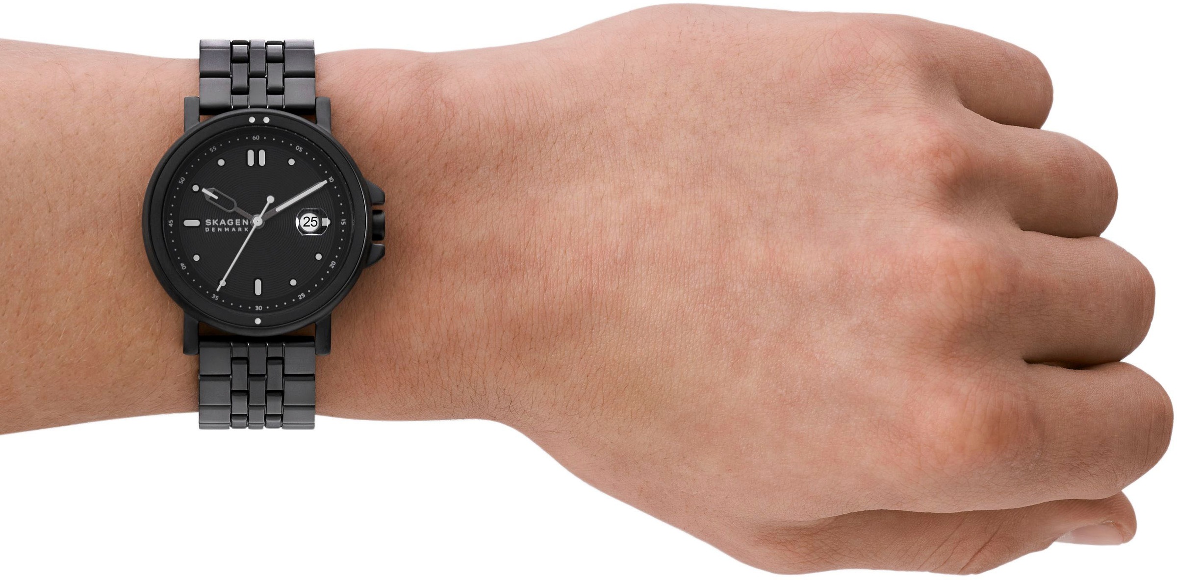 Skagen Quarzuhr »SIGNATUR SPORT«, Armbanduhr, Herrenuhr, Datum, analog, Edelstahlarmband