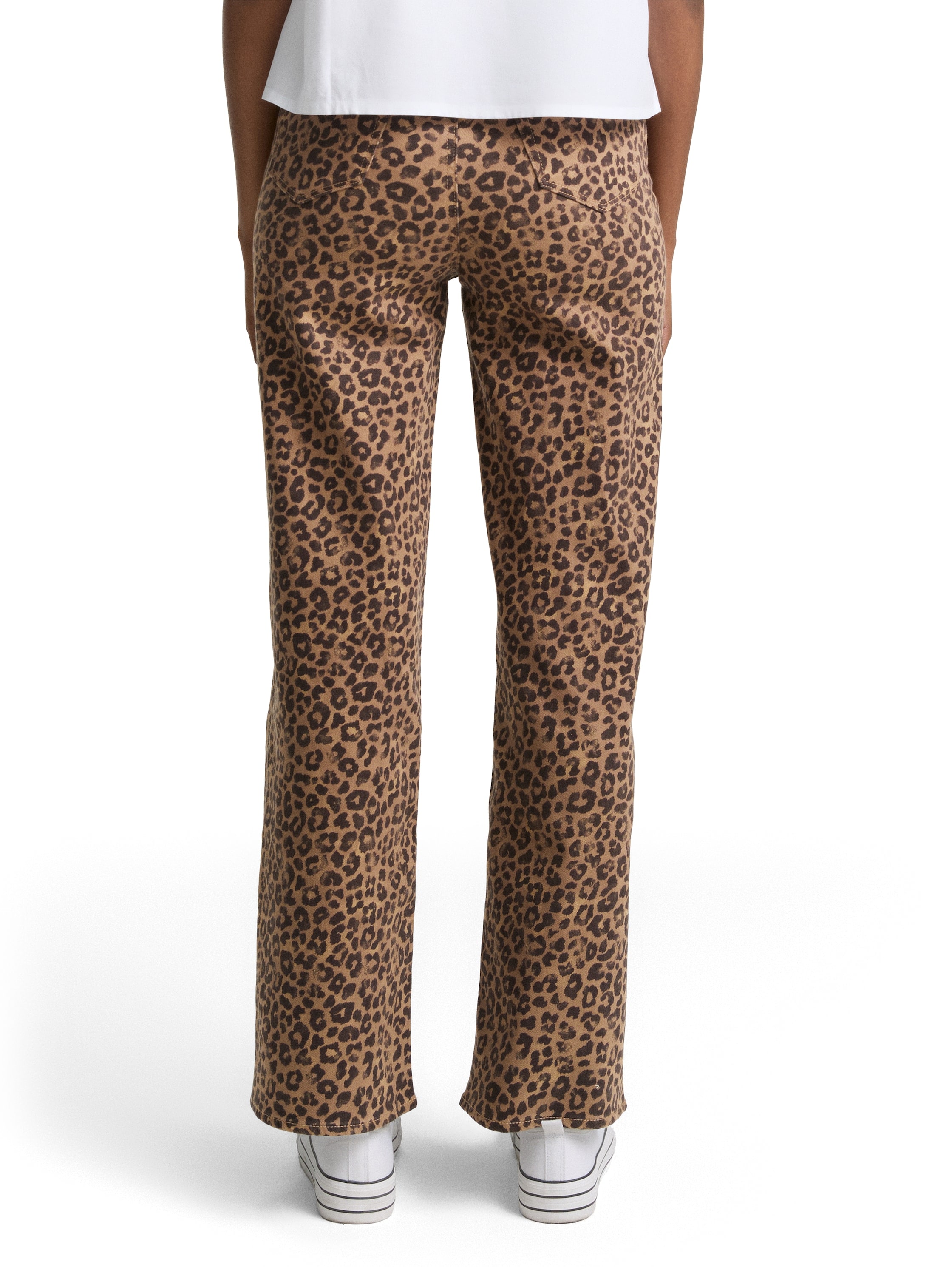 TOM TAILOR Denim Weite Jeans, mit Leo Print