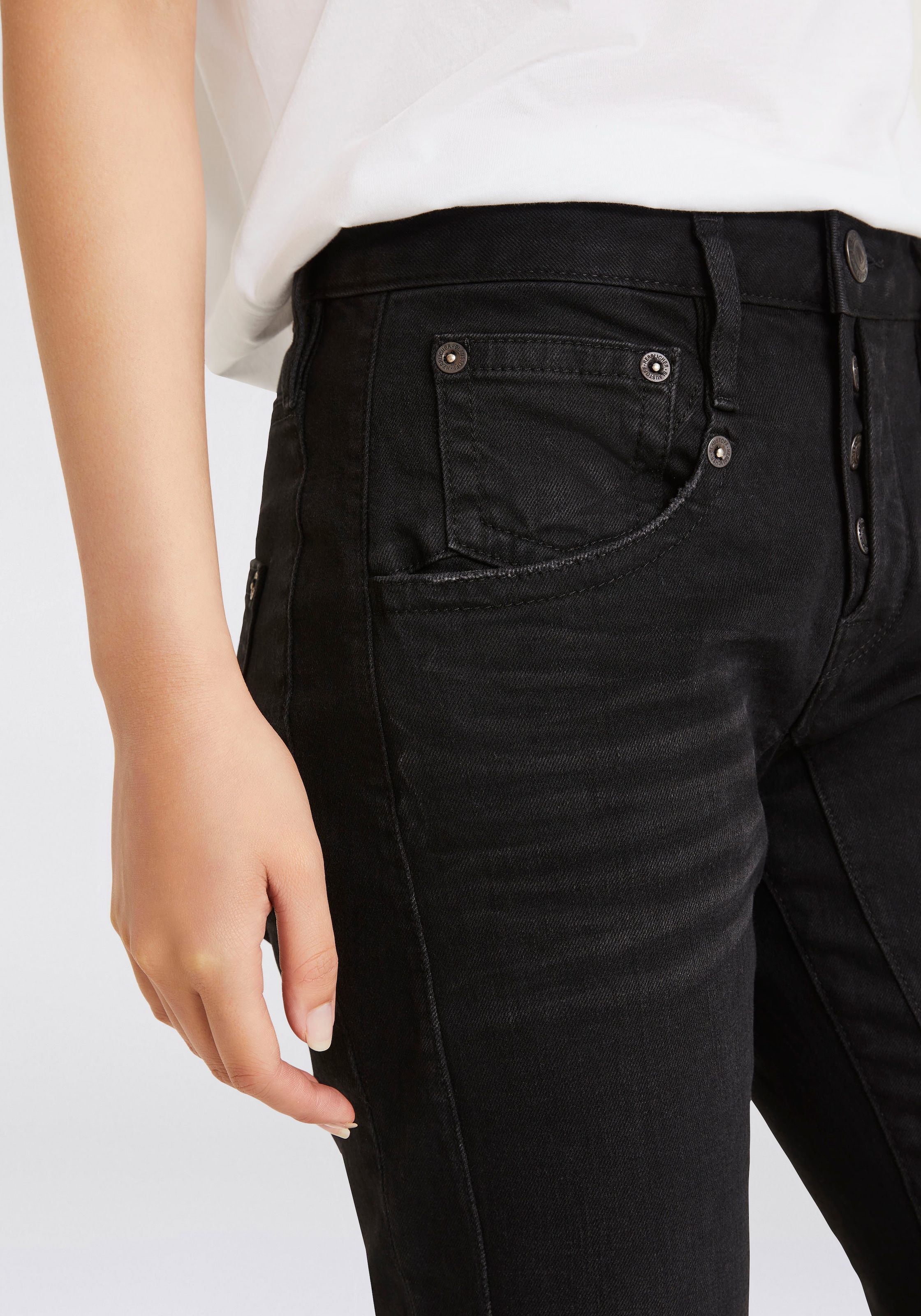 Herrlicher Boyfriend-Jeans »Shyra Long Recycled Denim Black Stretch«