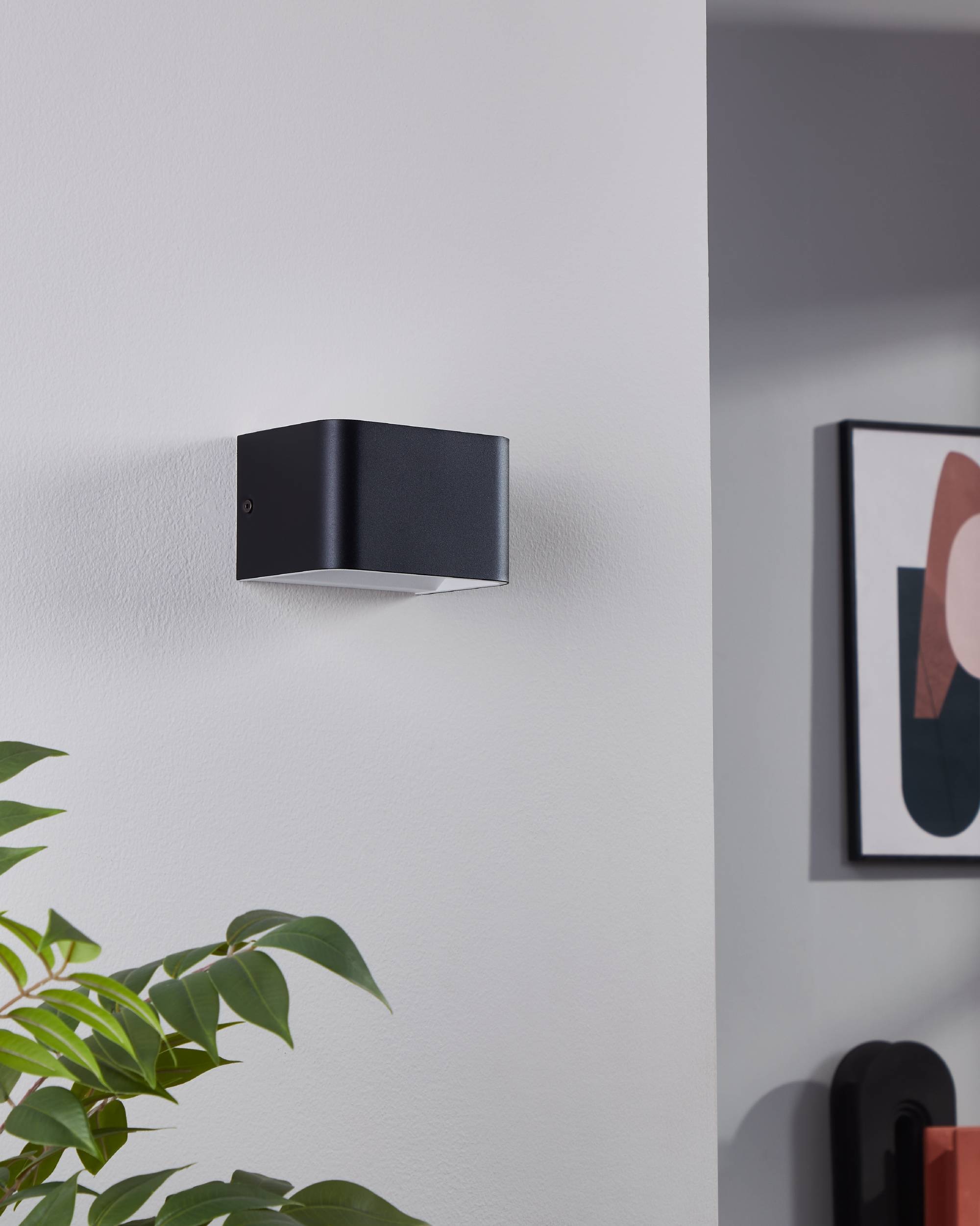 EGLO Wandleuchte »Sania 4 Wandlampe, Wandspot, Aluminium, Up and Down Leuchte, Flurlampe« LED-Modul 1 Stk. Warmweiß Wand-/Deckenleuchte - L13 x H8 x AL9 cm - schwarz, weiß - 6W inkl.