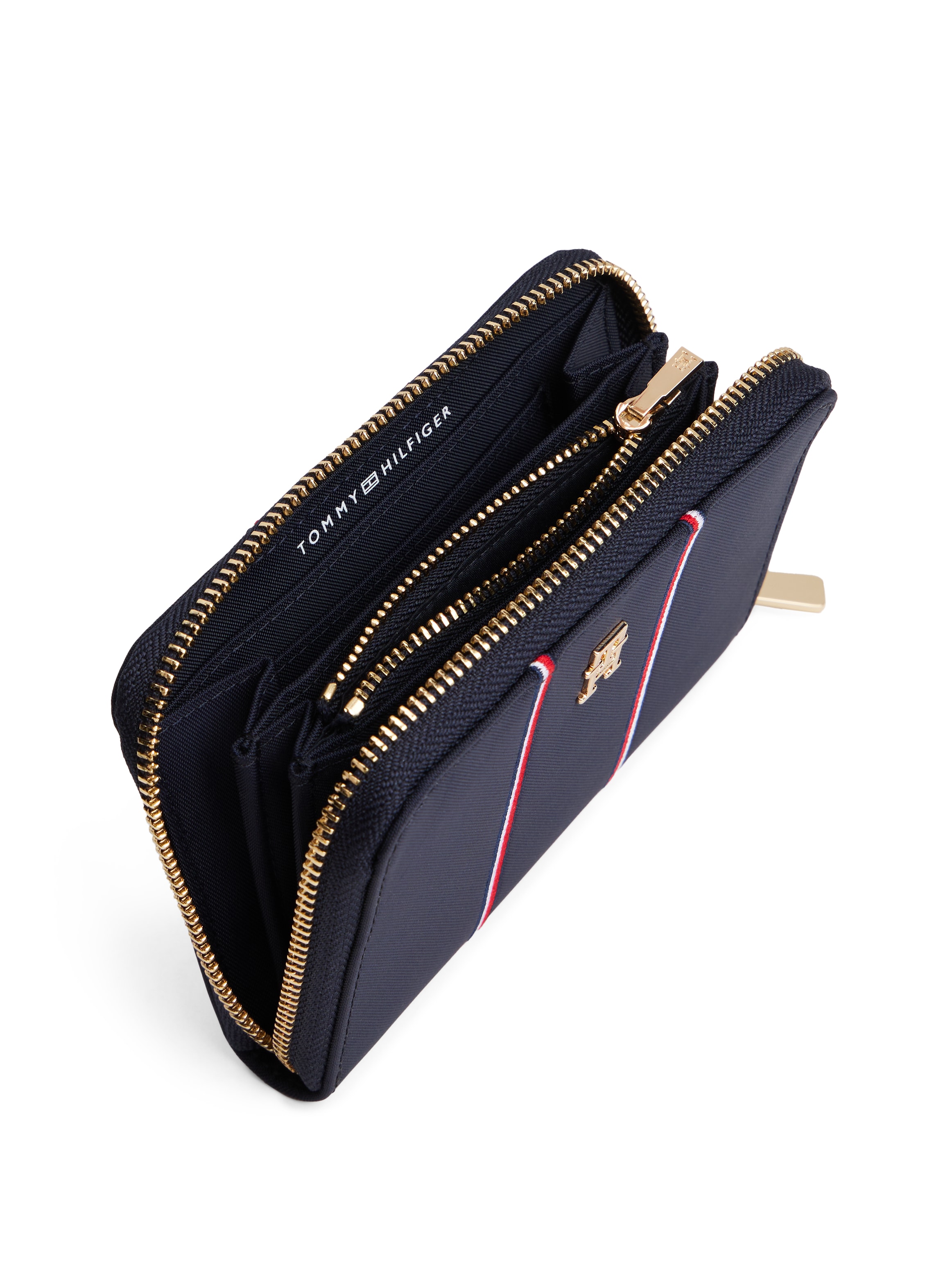 Tommy Hilfiger Geldbörse »TH ICON MED ZA NYLON CORP« Unisex Geldbeutel, Portemonnaie mit TH-Schmucklogo