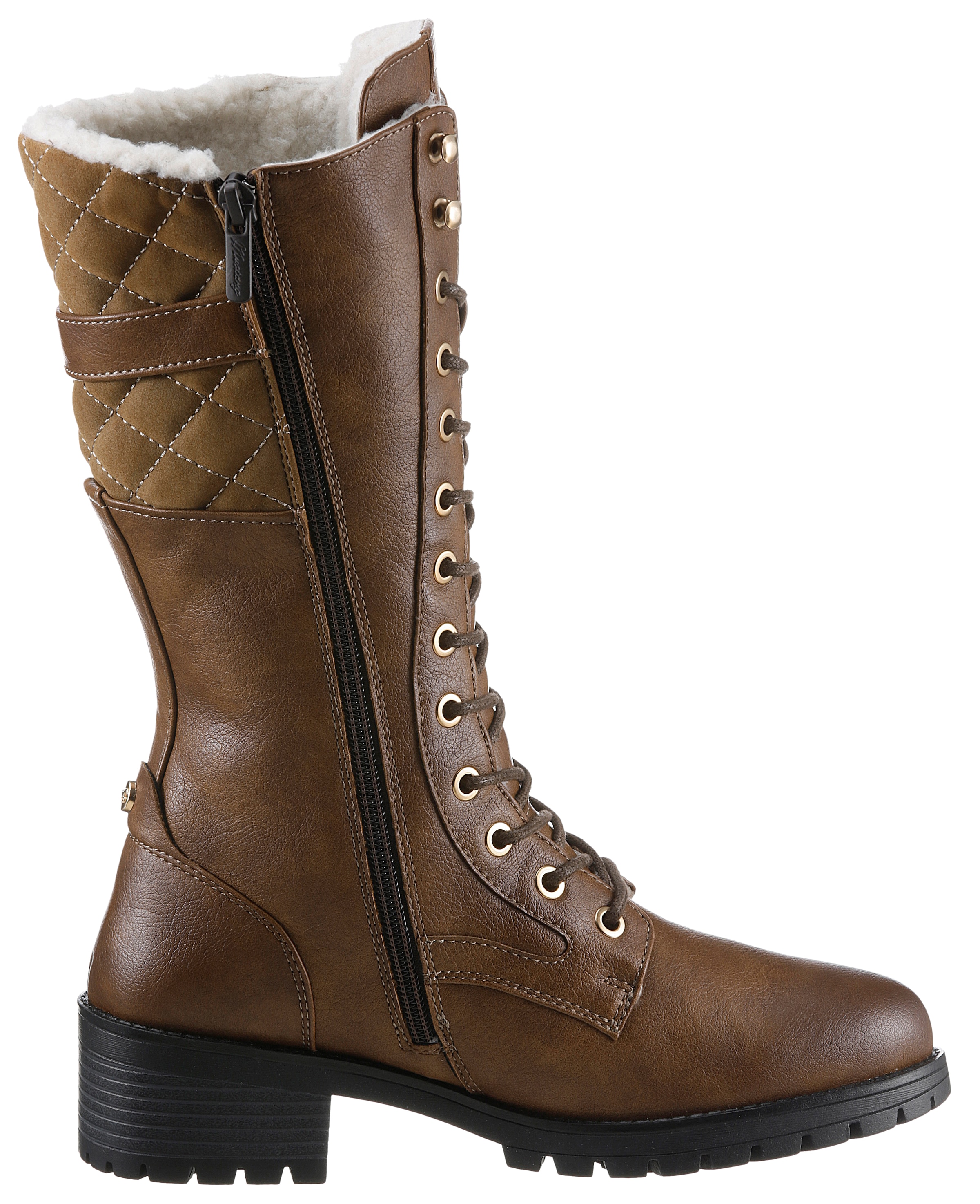 Mustang Shoes Winterstiefel, mit goldfarbenen Akzenten