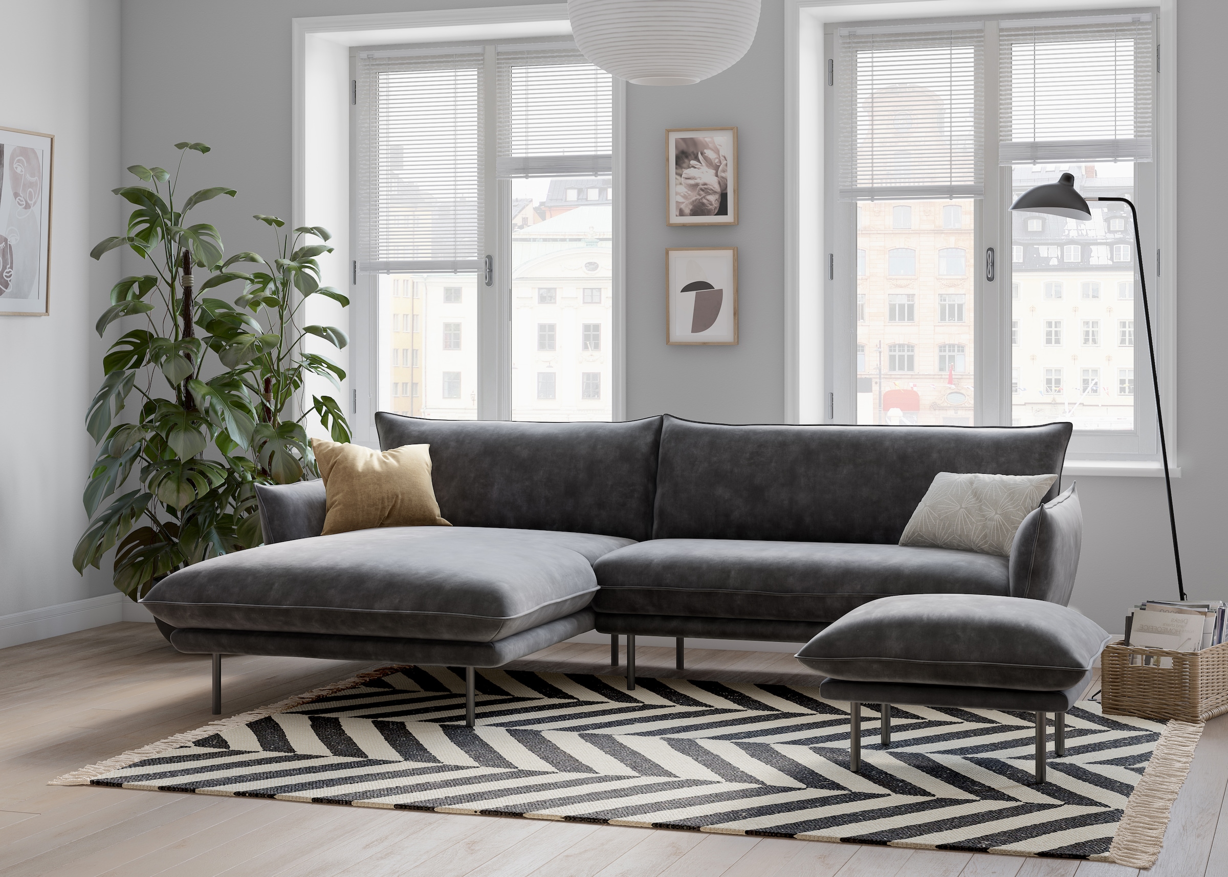 andas Polsterhocker »Stine«, Besonderes Design durch Kissenoptik und Keder, by Morten Georgsen