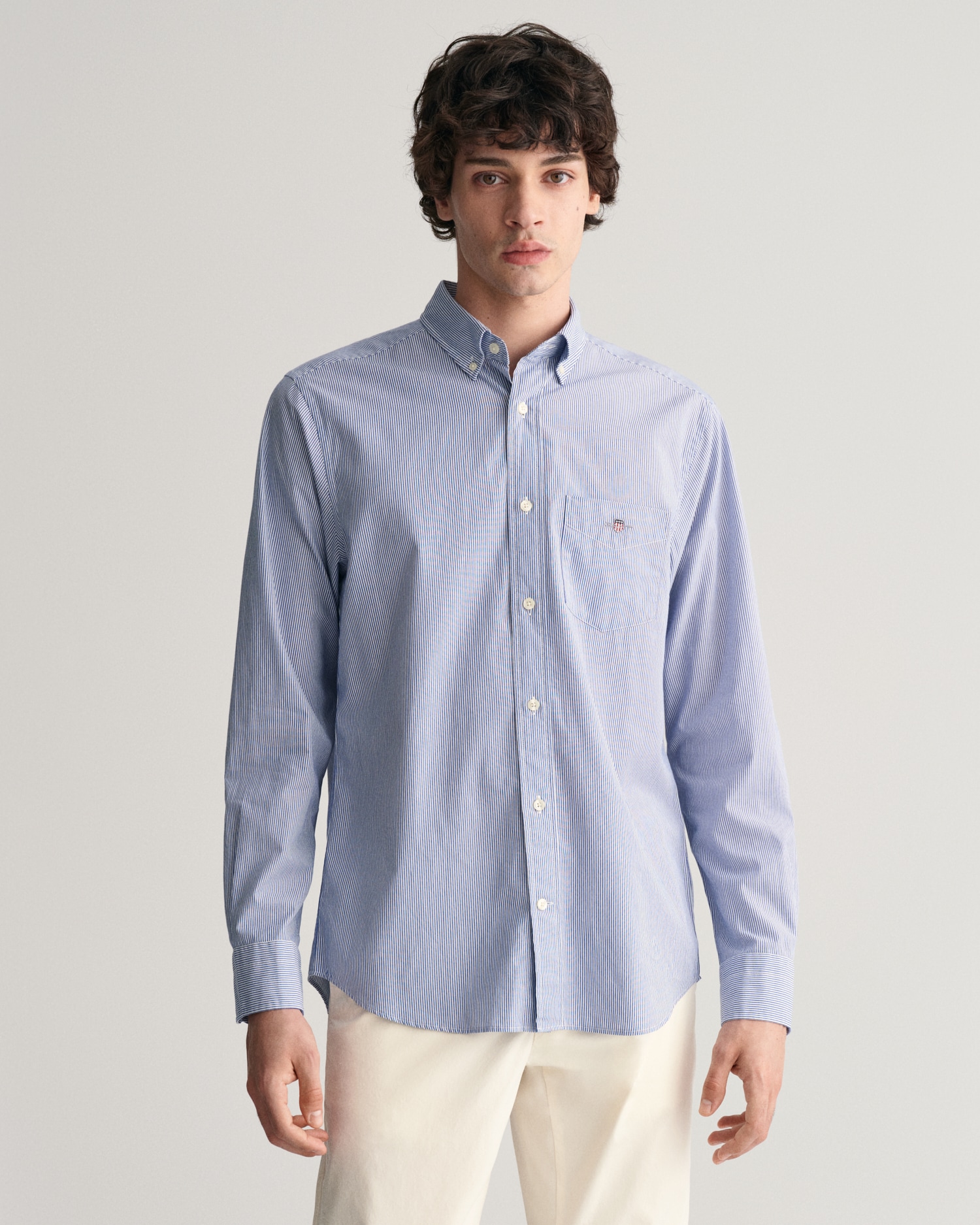 Gant Langarmhemd »REG POPLIN BANKER SHIRT« Banker Stripe Popeline, leichte Baumwolle