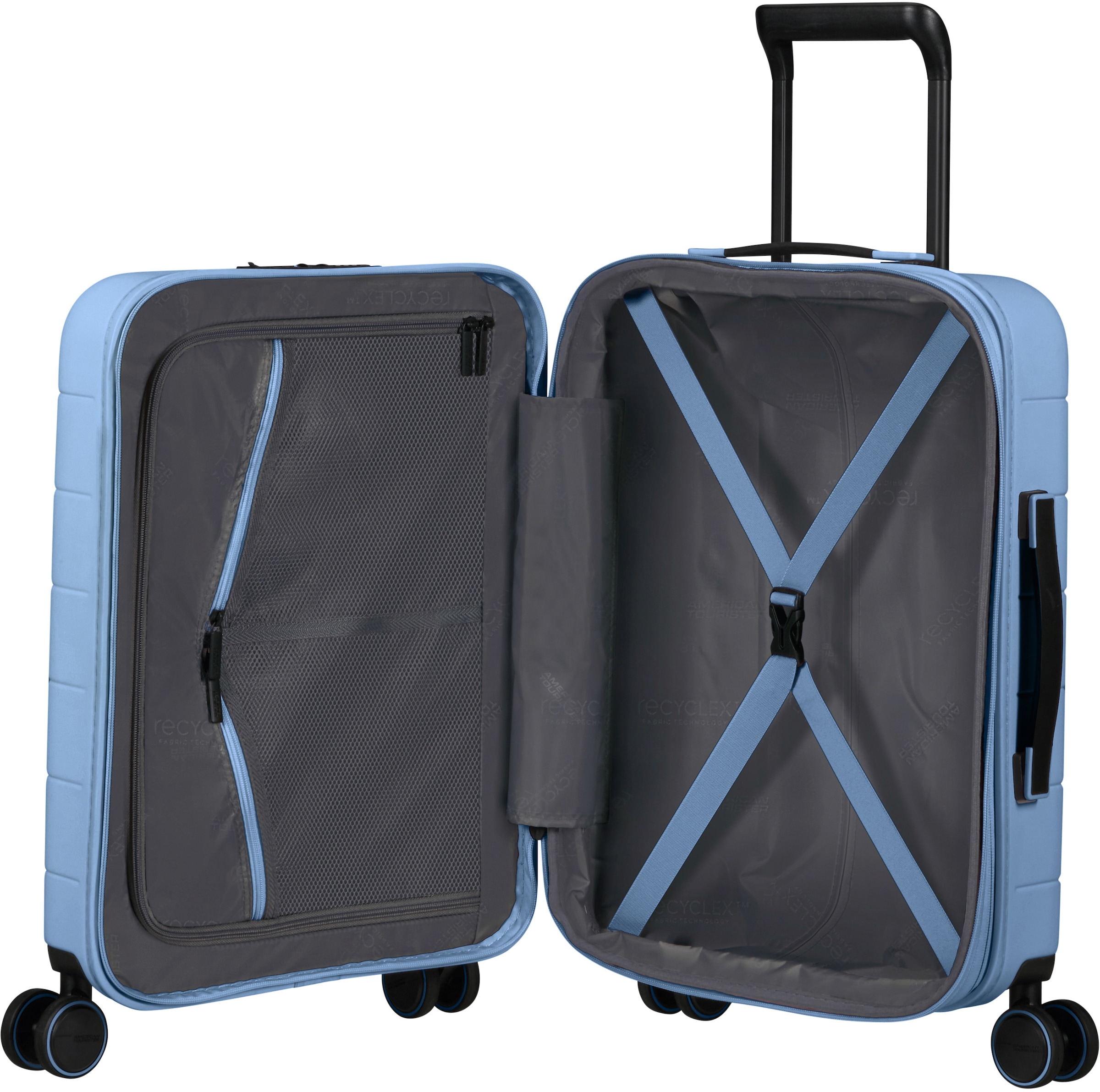American Tourister® Hartschalen-Trolley »NOVASTREAM, 55 cm«, 4 Rollen, Handgepäck Trolley TSA-Zahlenschloss Volumenerweiterung USB-Schleuse