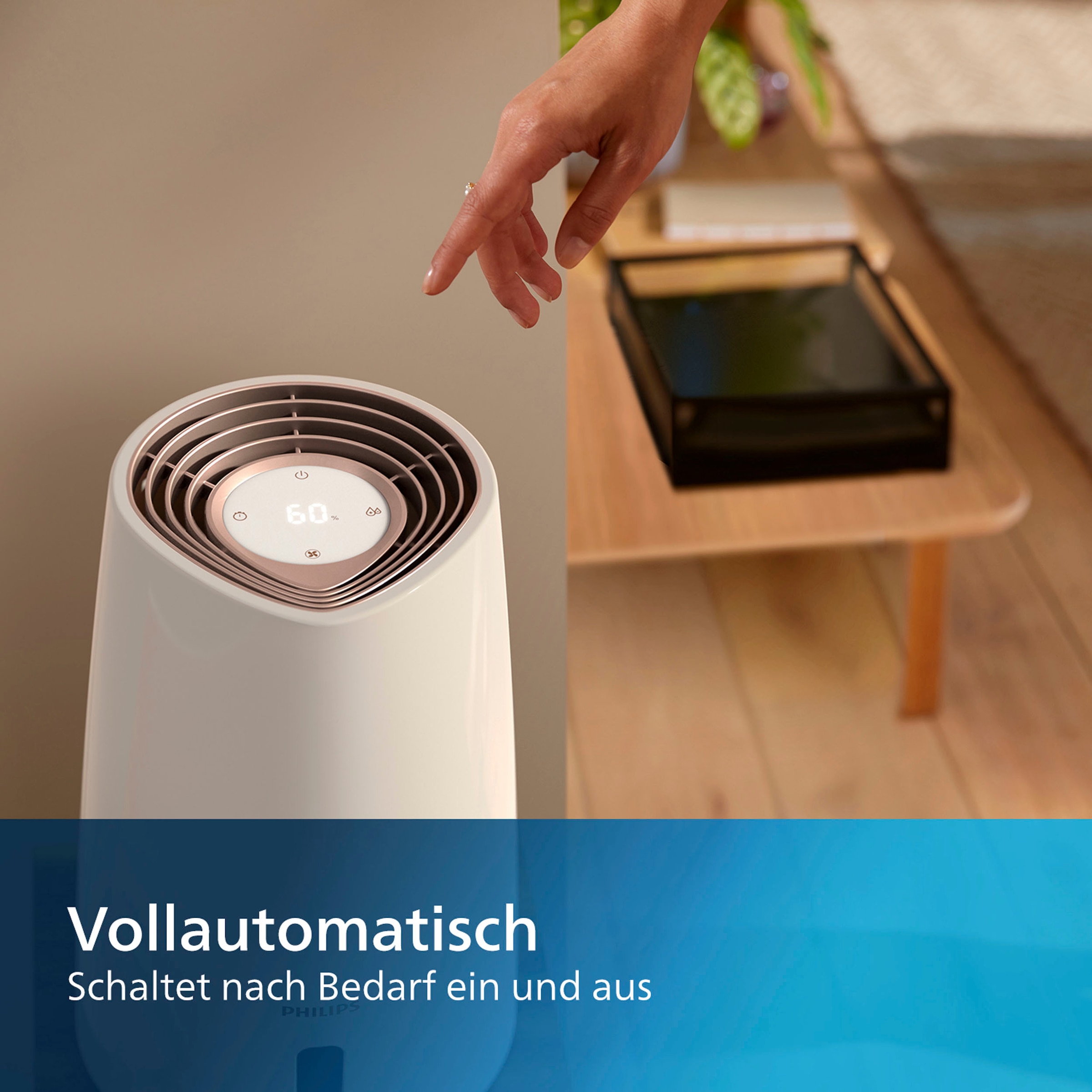 Philips Luftbefeuchter »HU3916/10 3000 Serie«, 3 l Wassertank, für 45 m² Räume, mit NanoCloud-Technologie