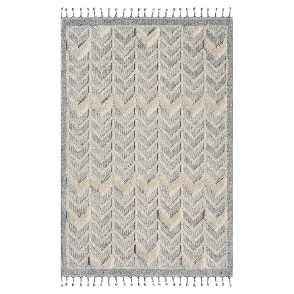 Carpet City Hochflor-Teppich »VALENCIA 920«, rechteckig, 20 mm Höhe, Läufer, Boho-Stil, Hochtief-Muster/ 3D-Effekt, mit Fransen