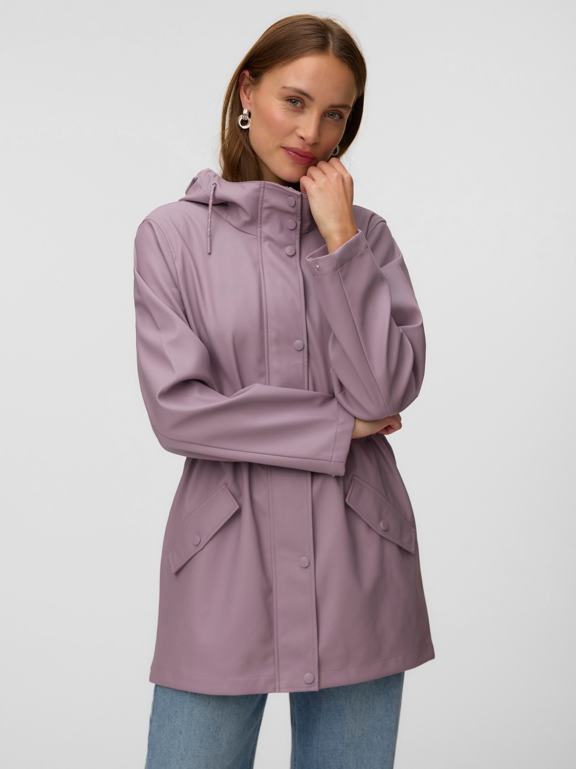 Vero Moda Regenjacke »VMMALOU COATED JACKET« mit Kapuze wasserabweisende Beschichtung