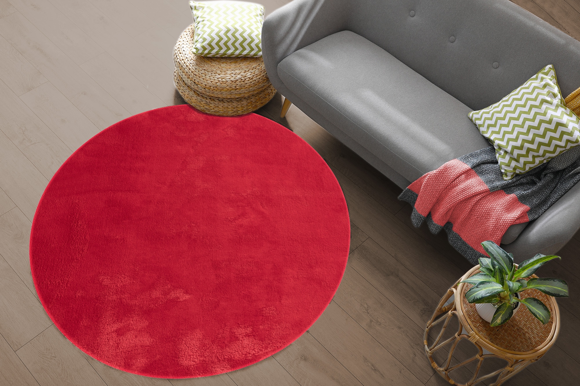 the carpet Teppich »Relax round« rund 16 mm Höhe waschbarer Wohnzimmer Teppich modern rutschfest